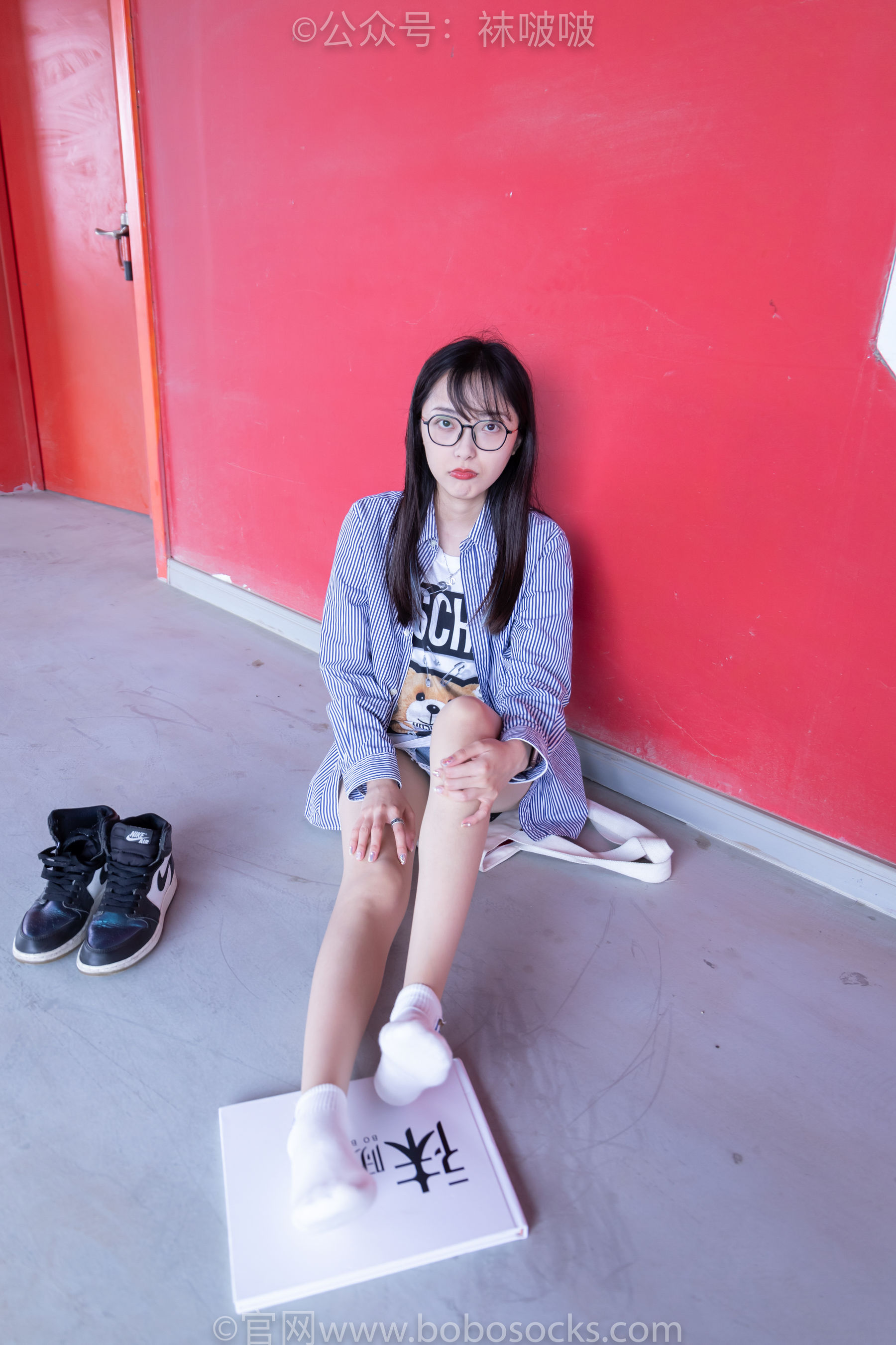 BoBoSocks袜啵啵 No.011 稚予-AJ、白色短棉袜、肉丝