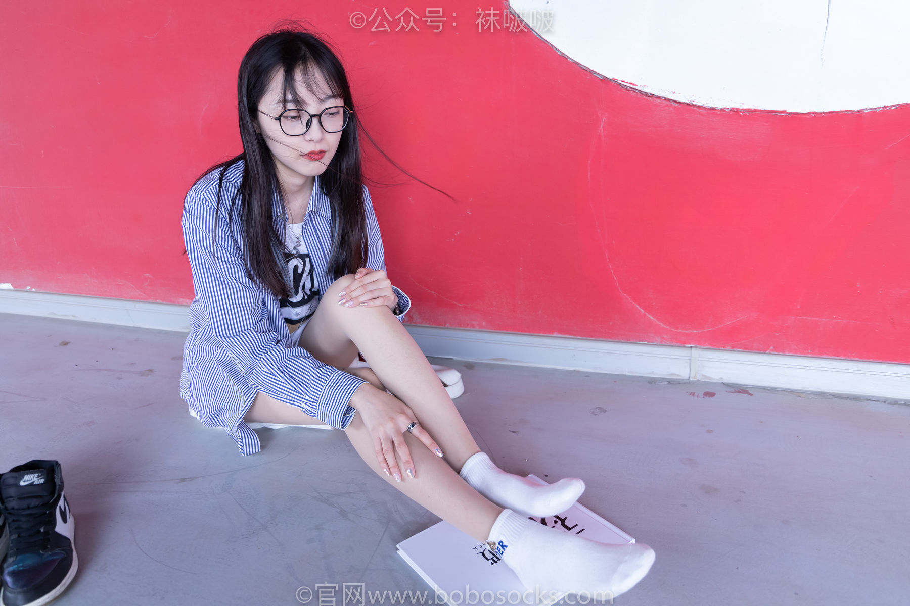 BoBoSocks袜啵啵 No.011 稚予-AJ、白色短棉袜、肉丝