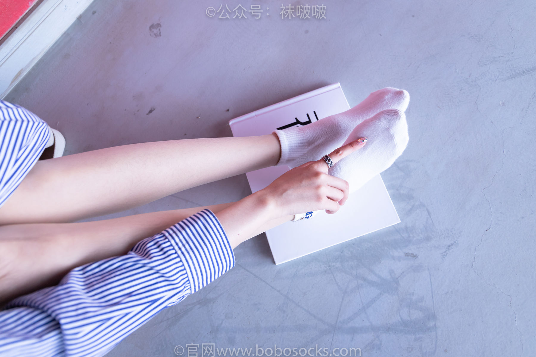 BoBoSocks袜啵啵 No.011 稚予-AJ、白色短棉袜、肉丝