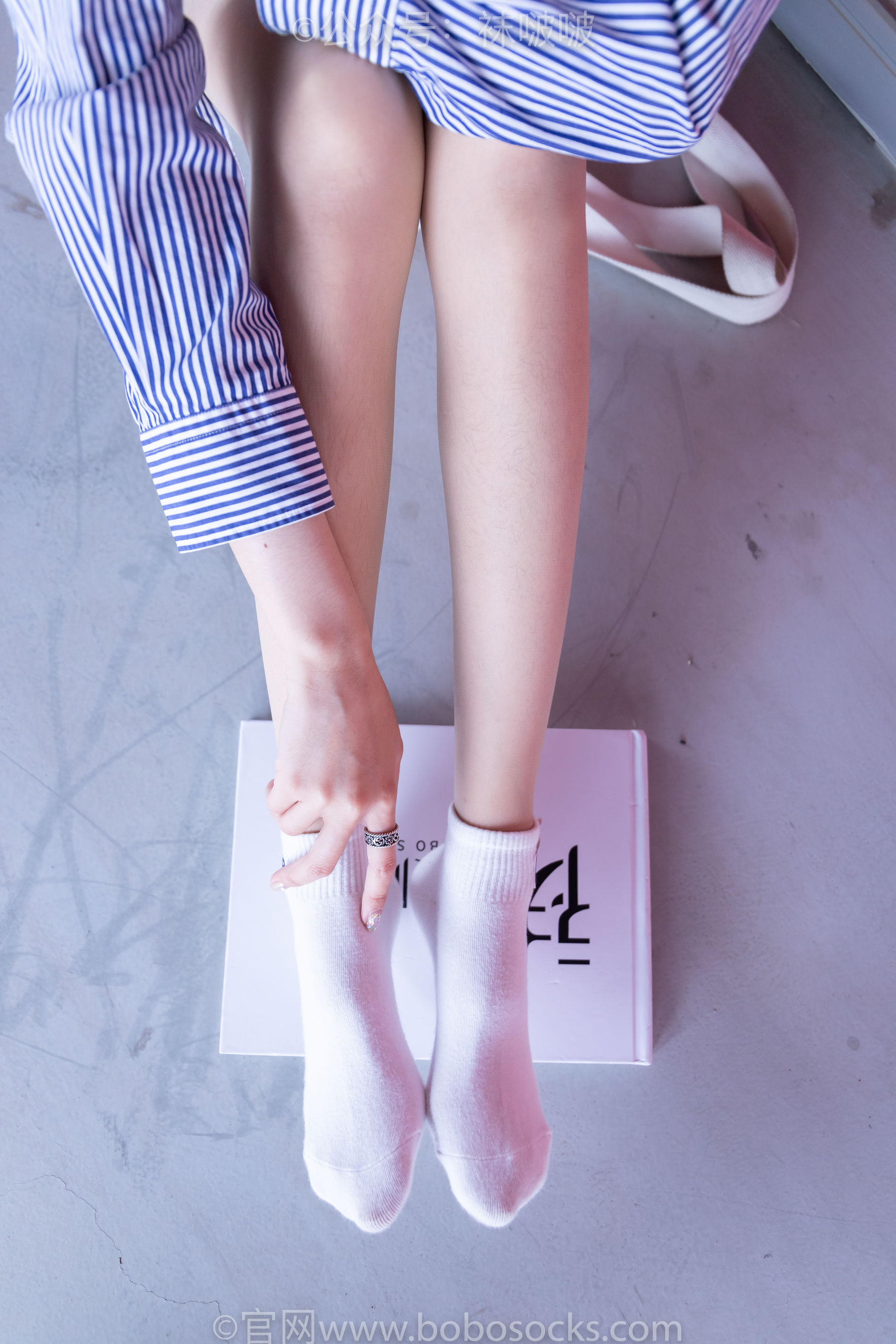 BoBoSocks袜啵啵 No.011 稚予-AJ、白色短棉袜、肉丝
