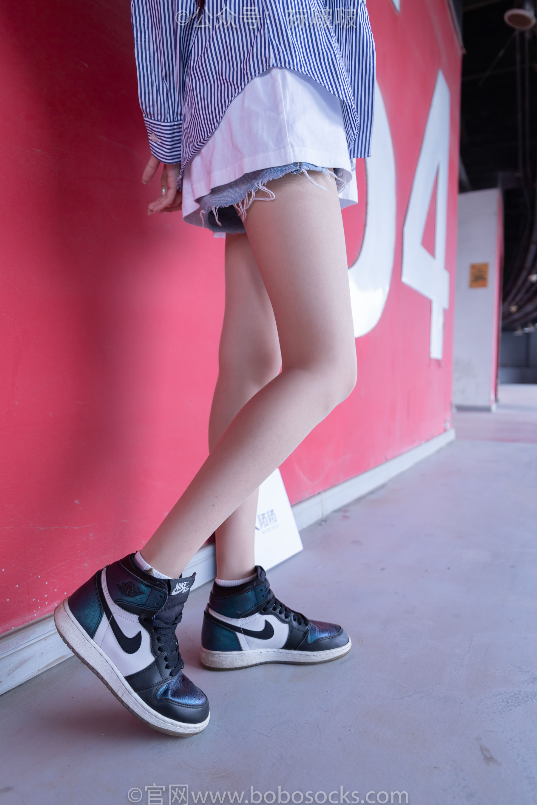 BoBoSocks袜啵啵 No.011 稚予-AJ、白色短棉袜、肉丝