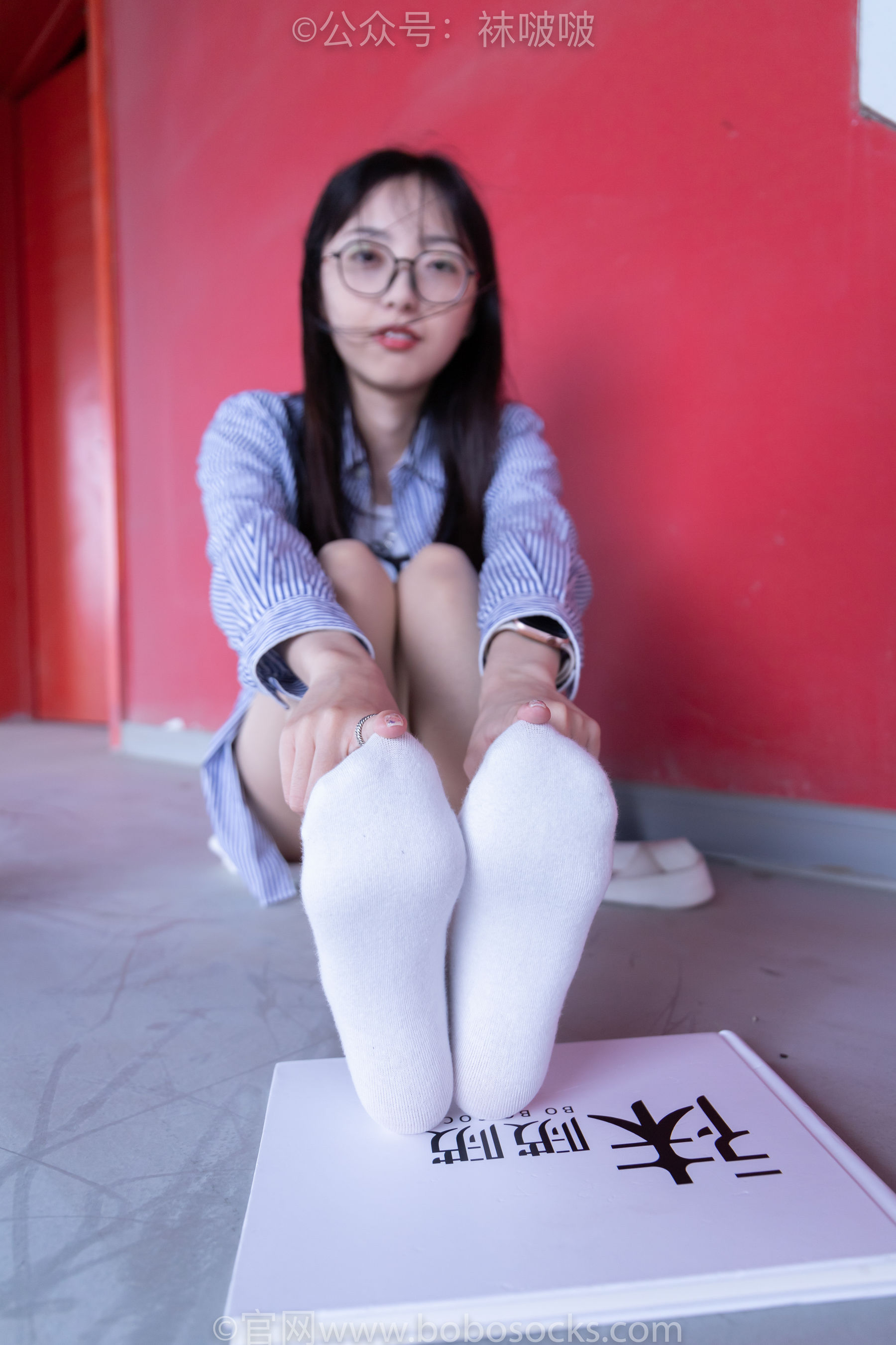 BoBoSocks袜啵啵 No.011 稚予-AJ、白色短棉袜、肉丝