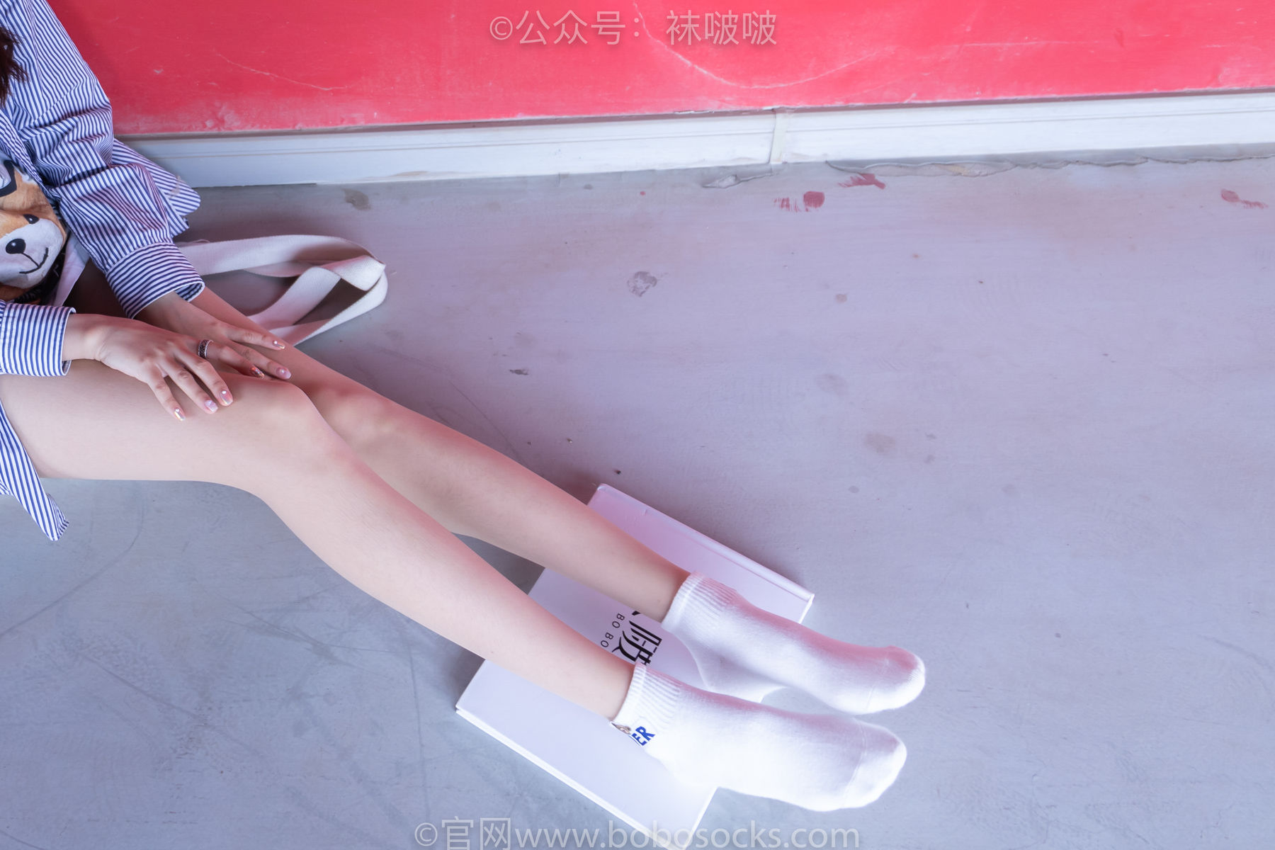 BoBoSocks袜啵啵 No.011 稚予-AJ、白色短棉袜、肉丝