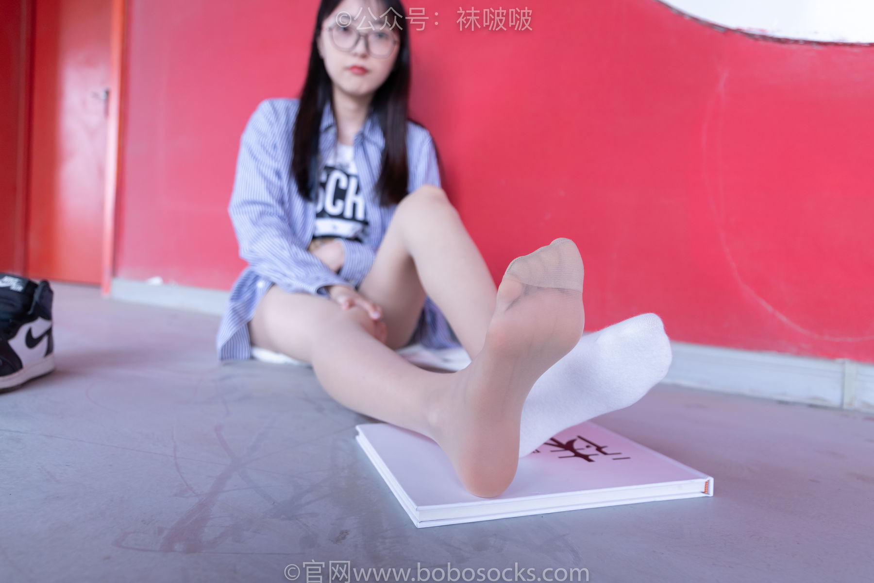BoBoSocks袜啵啵 No.011 稚予-AJ、白色短棉袜、肉丝