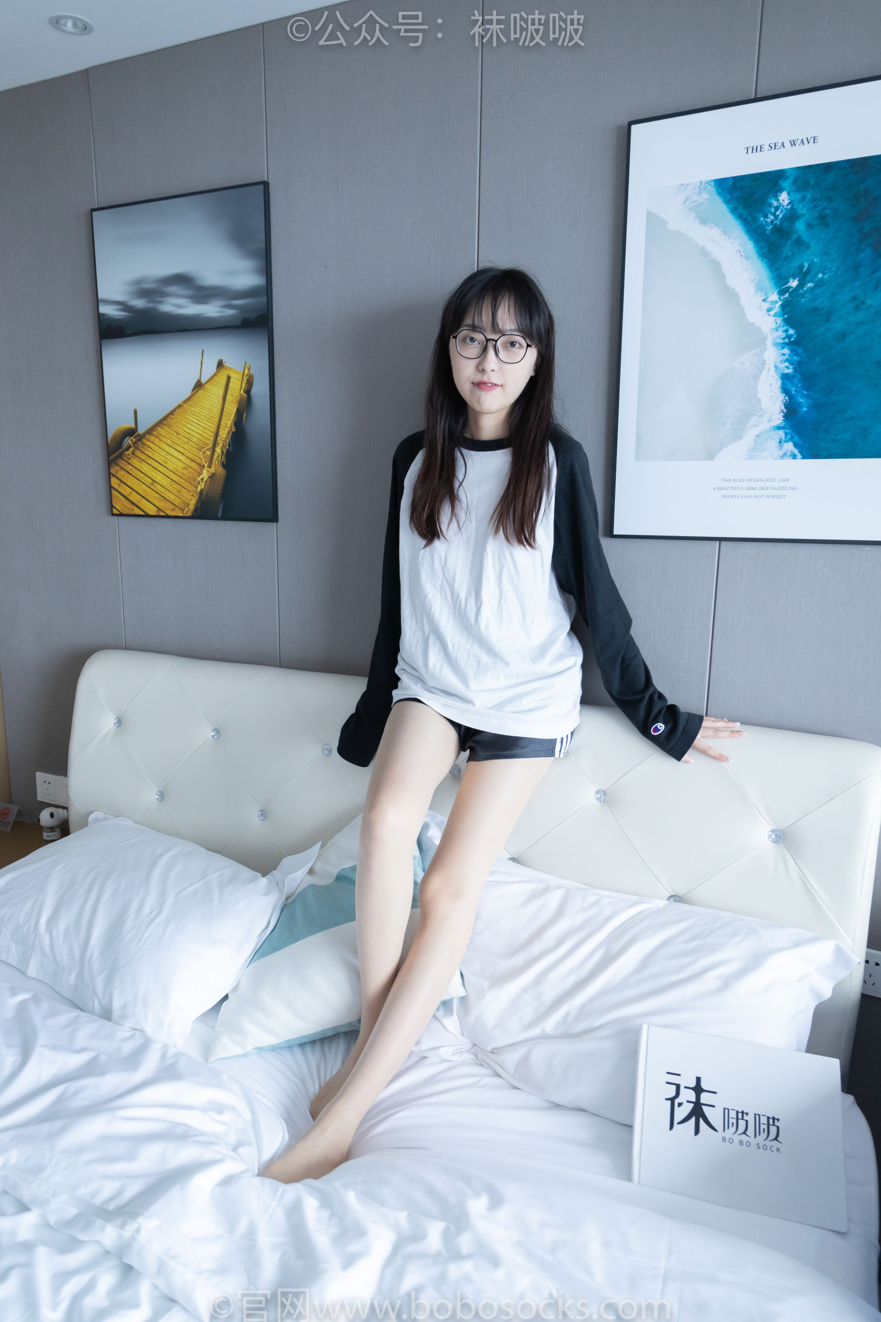 BoBoSocks袜啵啵 No.015 稚予-阿迪板鞋、白色短棉袜、肉丝