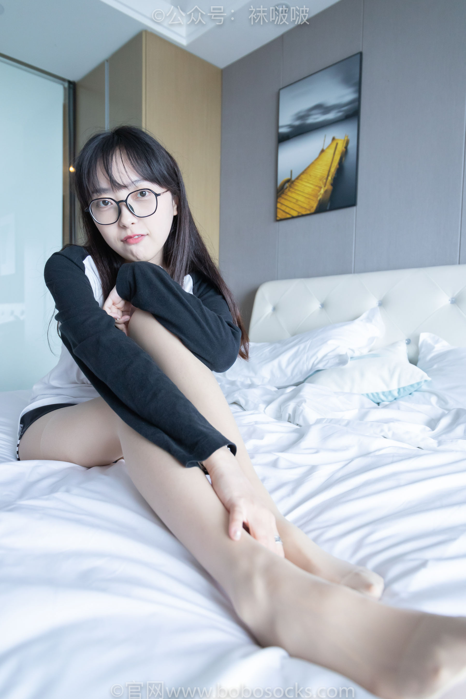 BoBoSocks袜啵啵 No.015 稚予-阿迪板鞋、白色短棉袜、肉丝