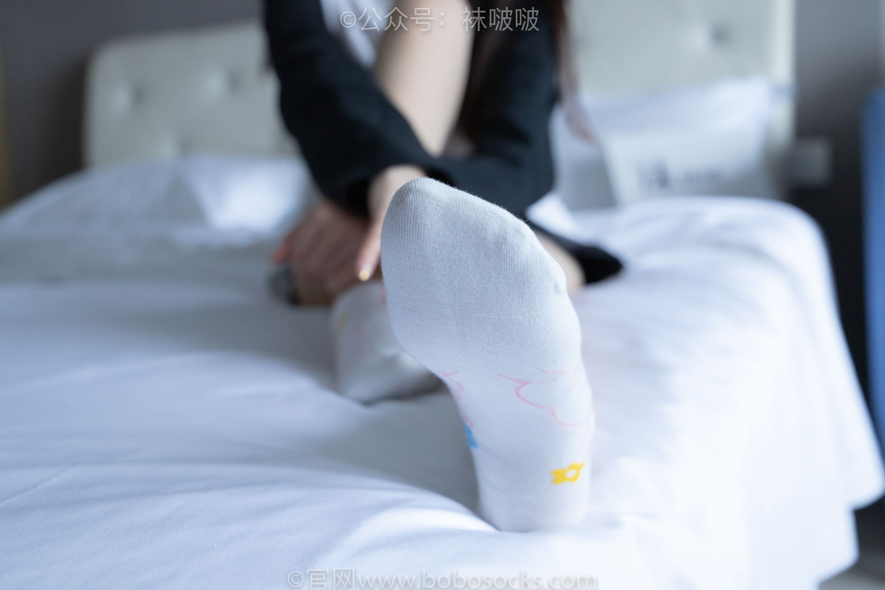 BoBoSocks袜啵啵 No.015 稚予-阿迪板鞋、白色短棉袜、肉丝
