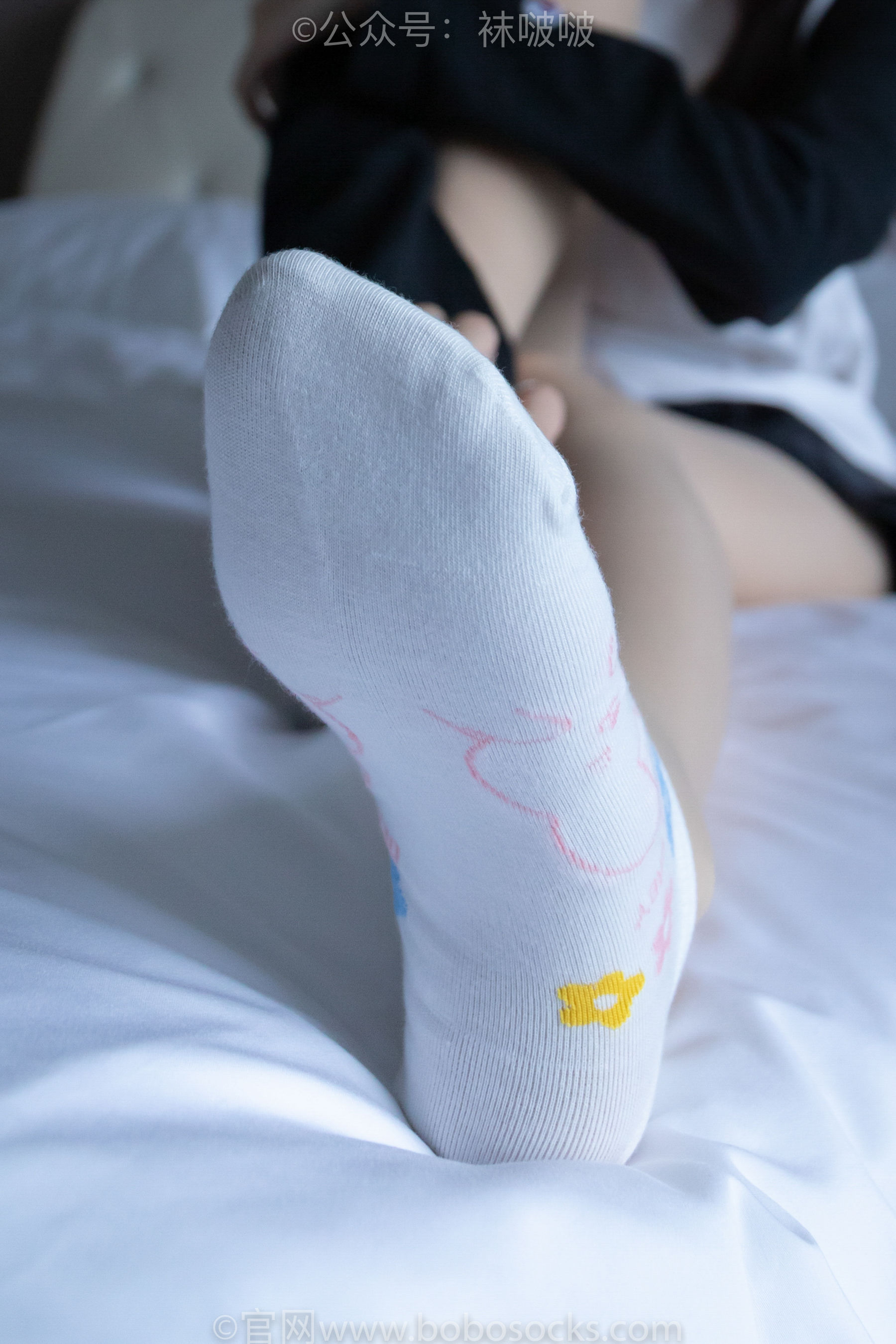 BoBoSocks袜啵啵 No.015 稚予-阿迪板鞋、白色短棉袜、肉丝