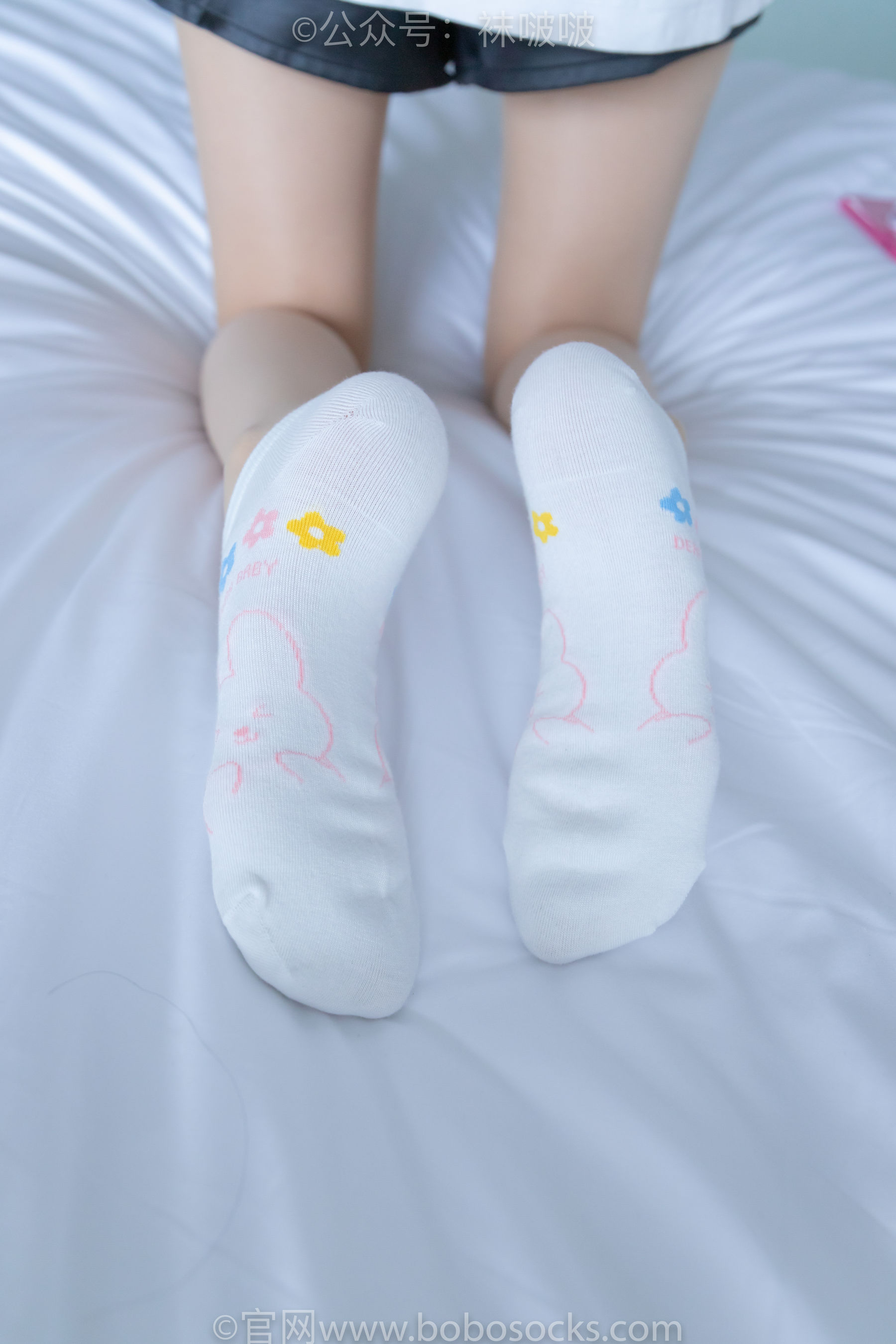 BoBoSocks袜啵啵 No.015 稚予-阿迪板鞋、白色短棉袜、肉丝