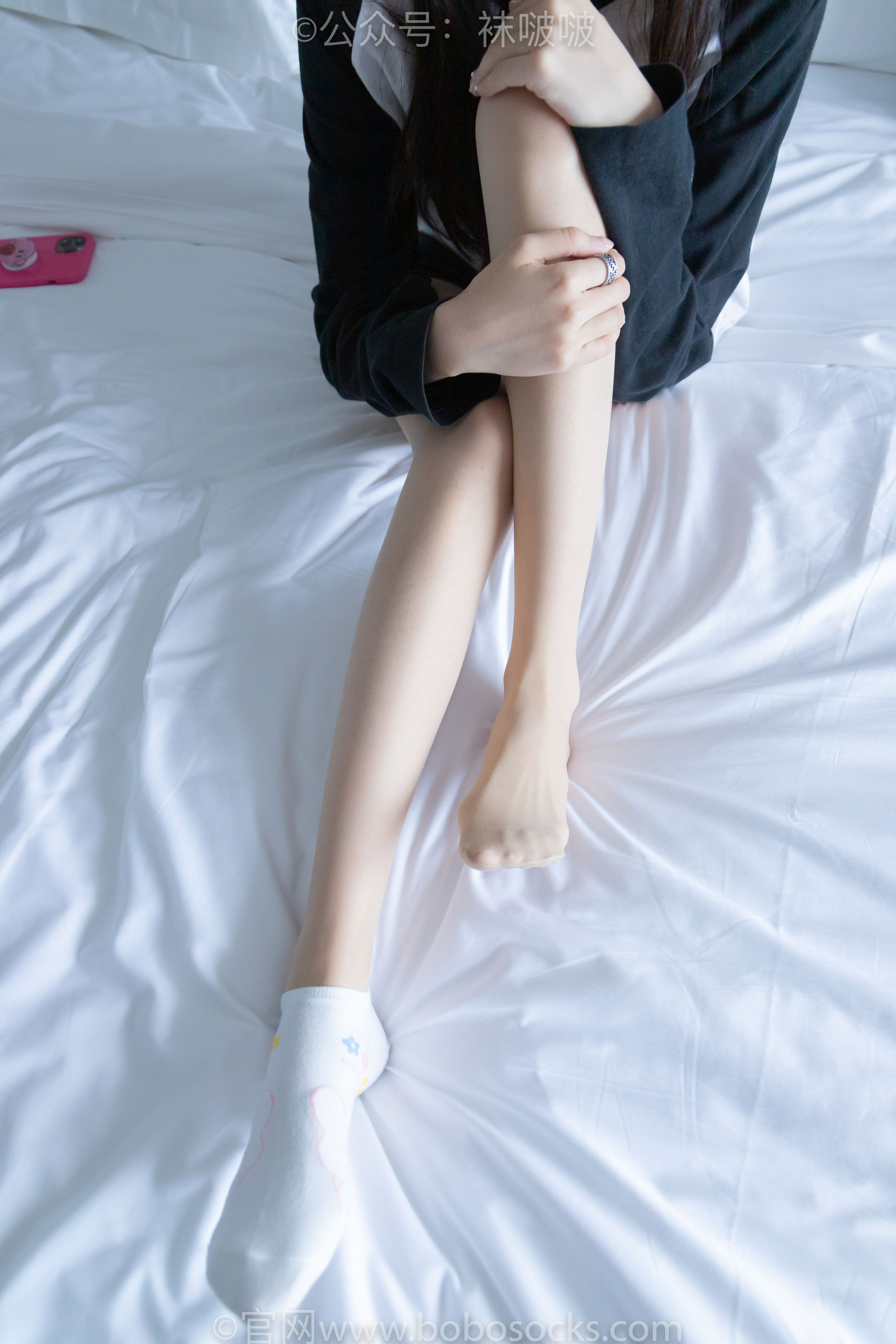 BoBoSocks袜啵啵 No.015 稚予-阿迪板鞋、白色短棉袜、肉丝