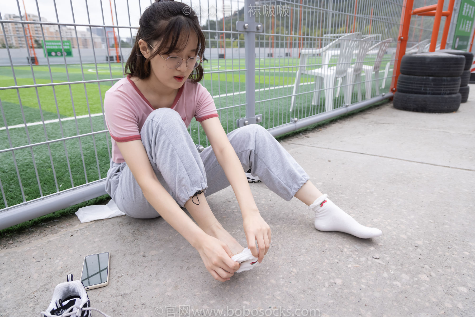 BoBoSocks袜啵啵 No.016 熊熊-斯凯奇运动鞋、棉袜、裸足