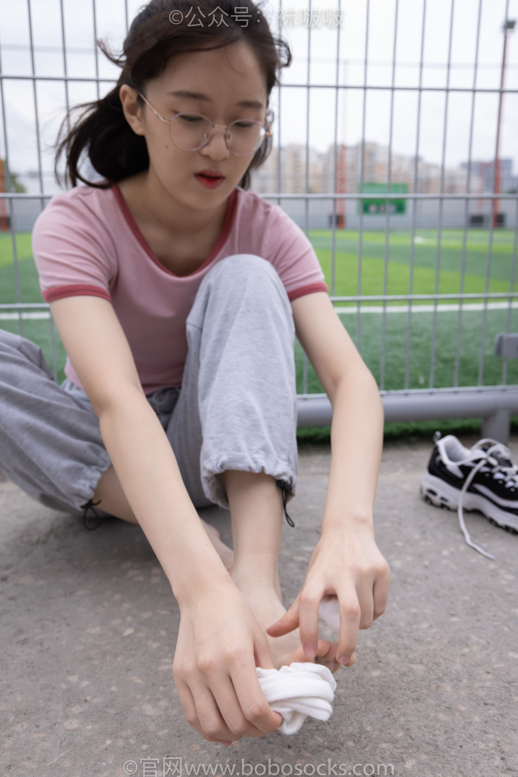 BoBoSocks袜啵啵 No.016 熊熊-斯凯奇运动鞋、棉袜、裸足
