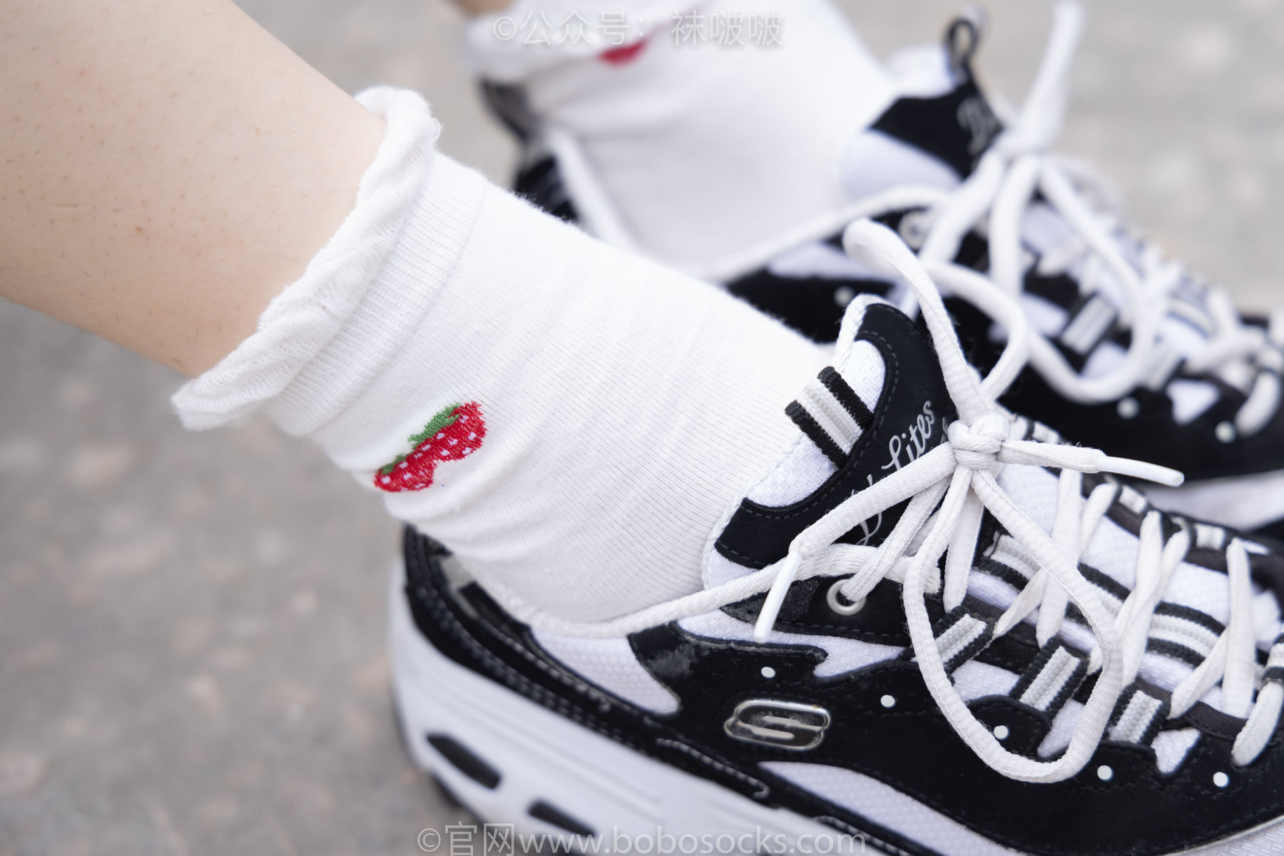 BoBoSocks袜啵啵 No.016 熊熊-斯凯奇运动鞋、棉袜、裸足