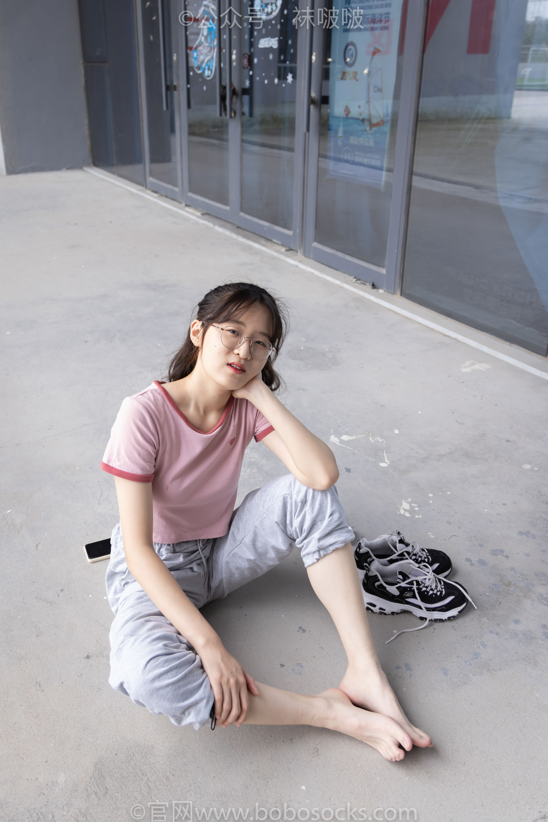 BoBoSocks袜啵啵 No.016 熊熊-斯凯奇运动鞋、棉袜、裸足