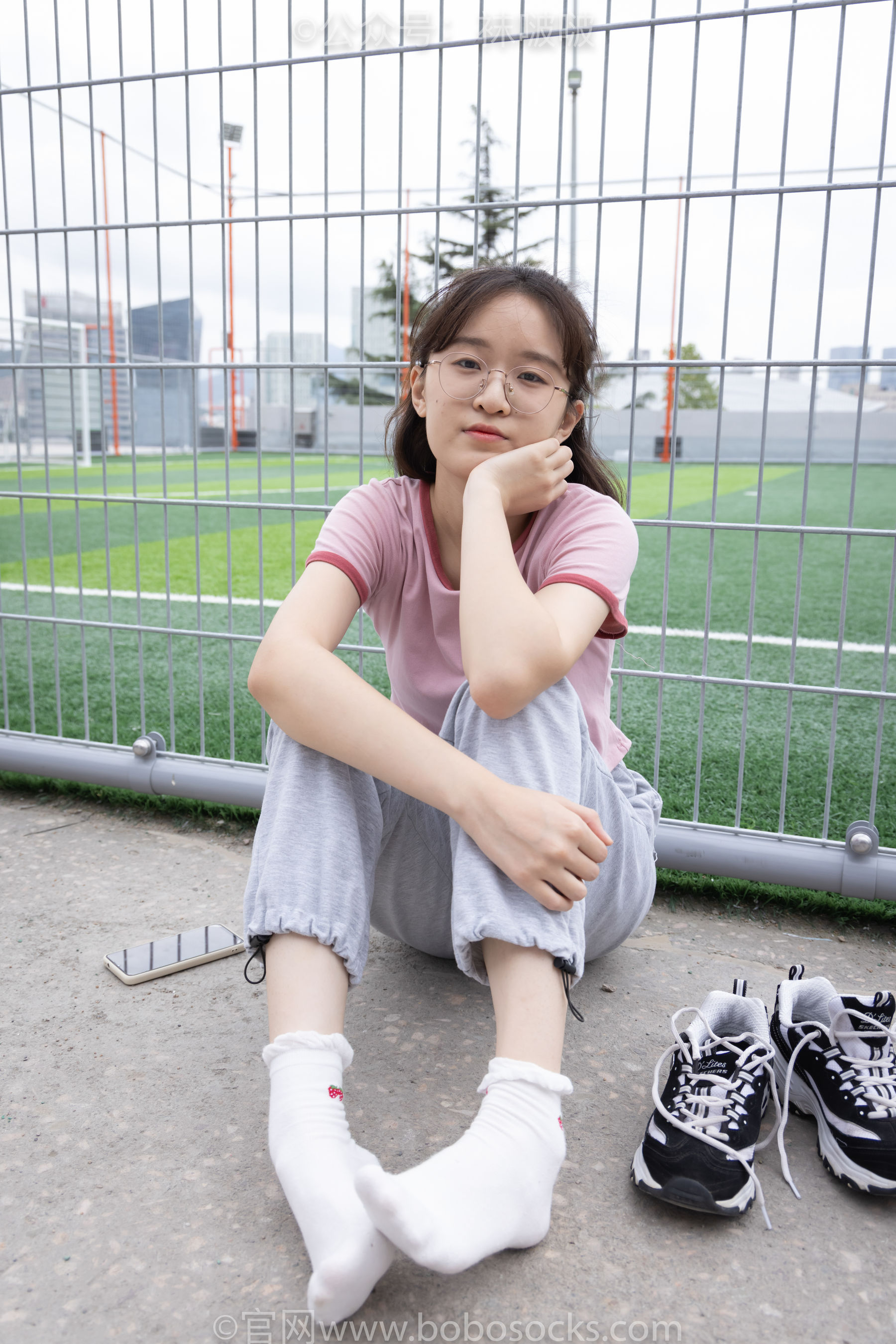 BoBoSocks袜啵啵 No.016 熊熊-斯凯奇运动鞋、棉袜、裸足