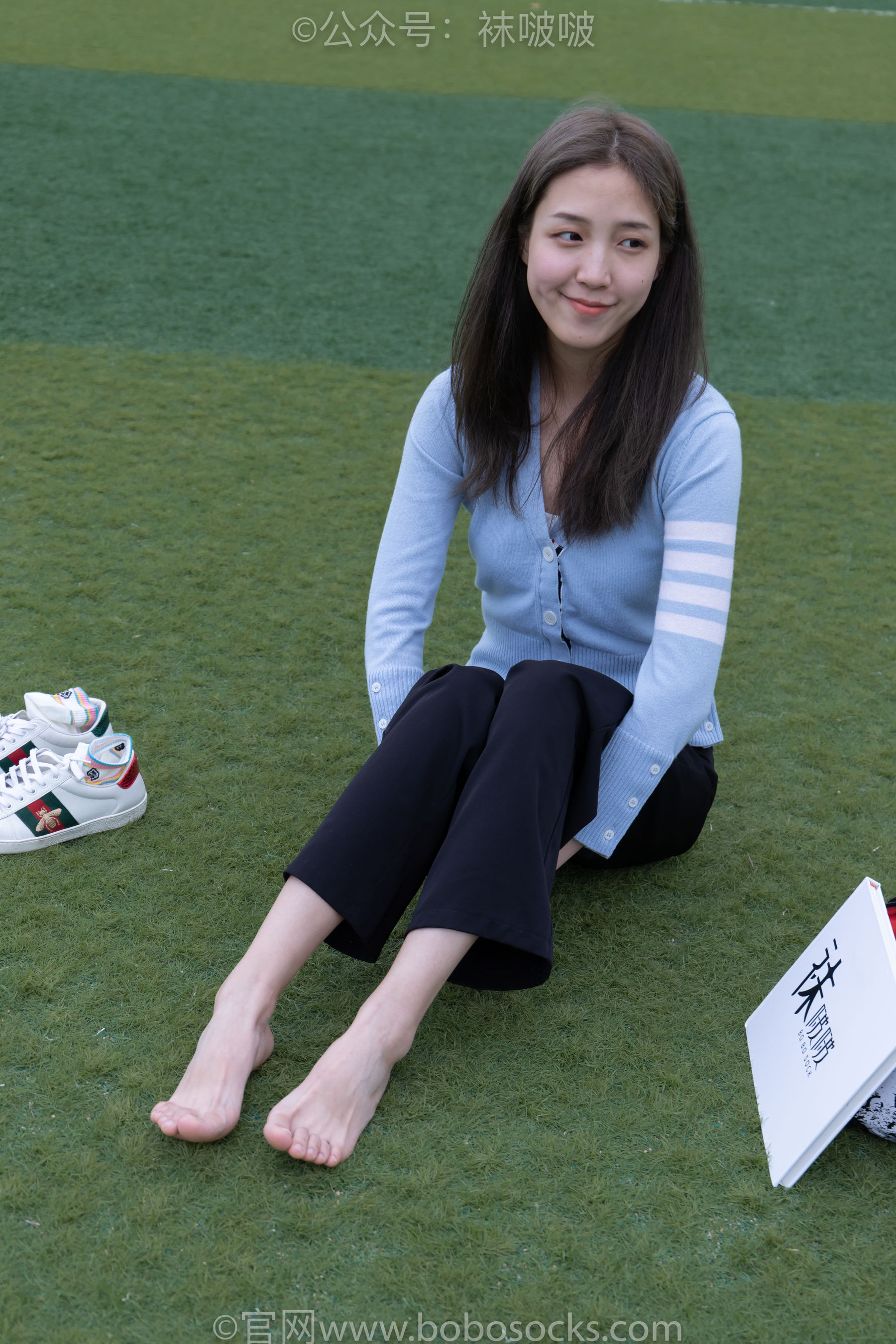 BoBoSocks袜啵啵 No.021 泡芙-板鞋、白棉袜、裸足