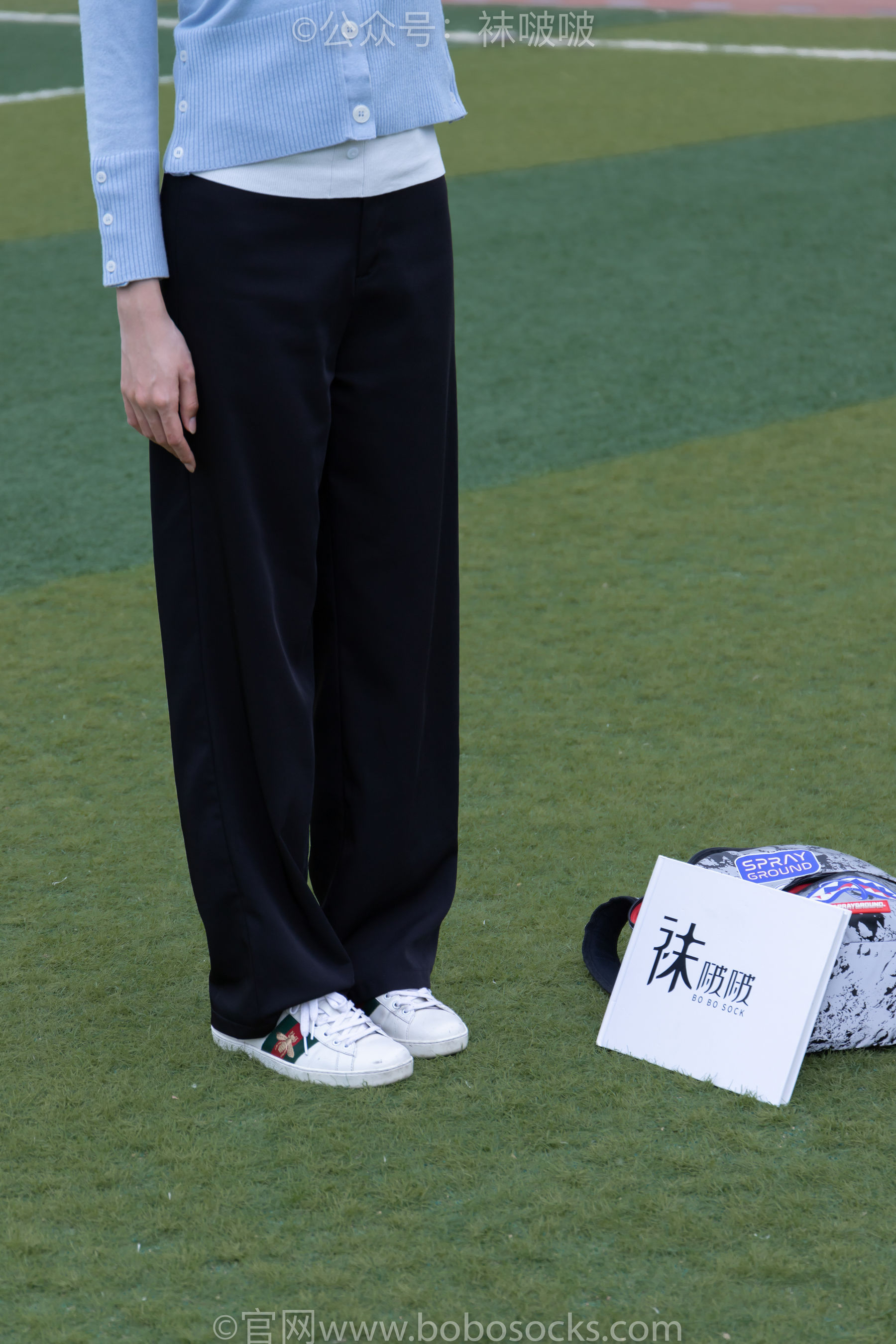 BoBoSocks袜啵啵 No.021 泡芙-板鞋、白棉袜、裸足