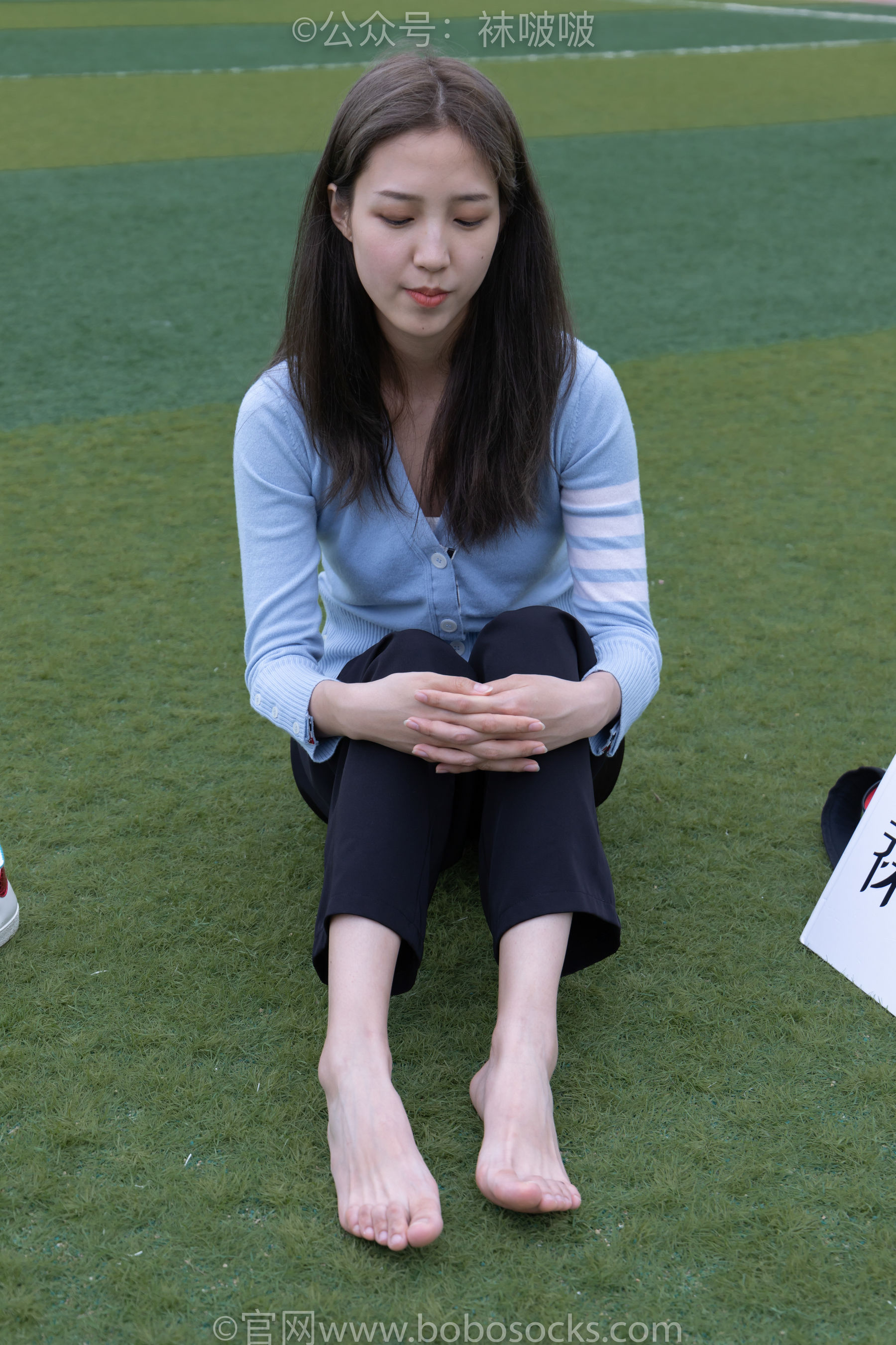 BoBoSocks袜啵啵 No.021 泡芙-板鞋、白棉袜、裸足