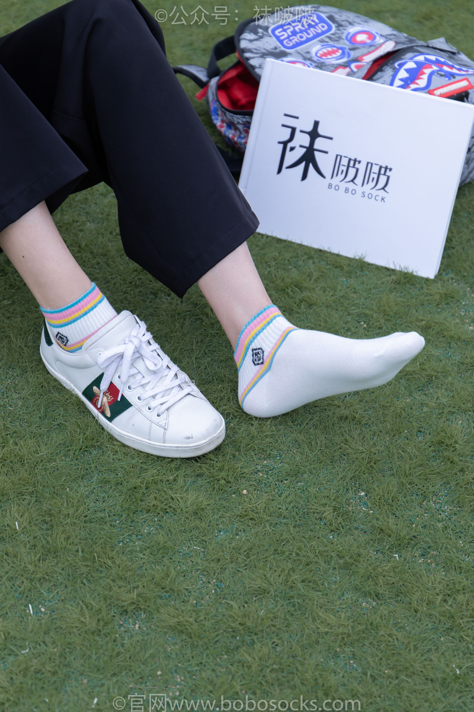 BoBoSocks袜啵啵 No.021 泡芙-板鞋、白棉袜、裸足