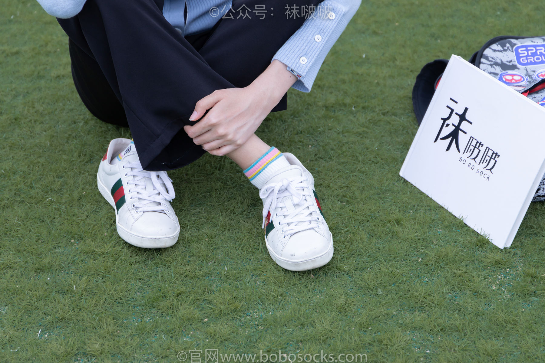 BoBoSocks袜啵啵 No.021 泡芙-板鞋、白棉袜、裸足