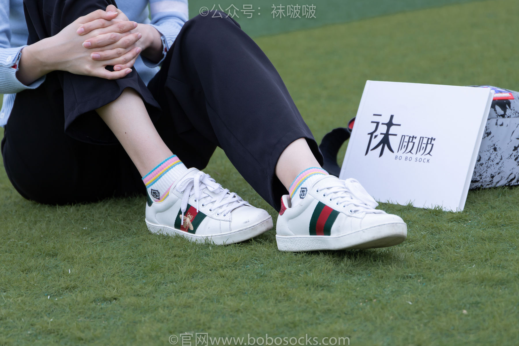 BoBoSocks袜啵啵 No.021 泡芙-板鞋、白棉袜、裸足