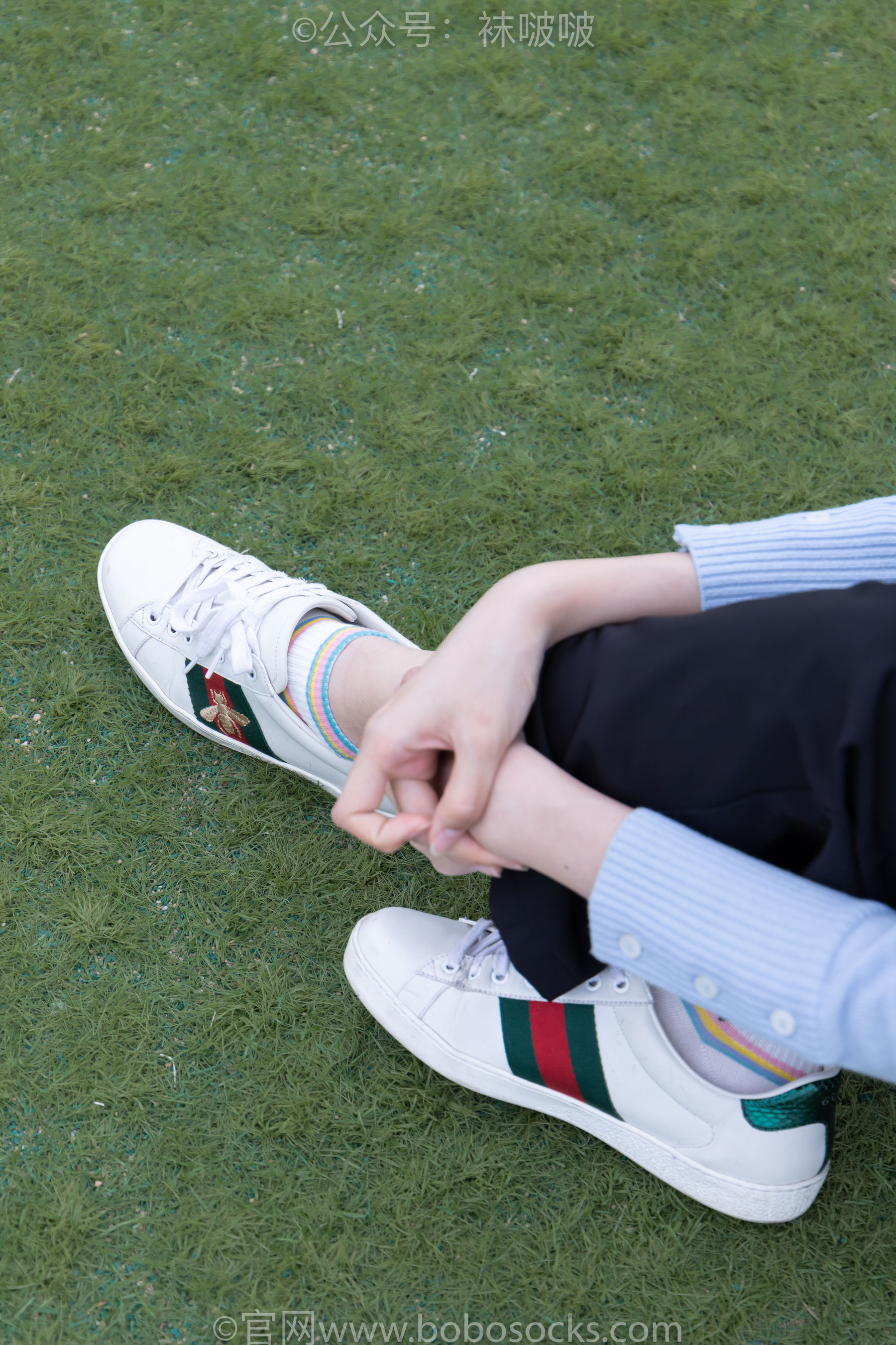 BoBoSocks袜啵啵 No.021 泡芙-板鞋、白棉袜、裸足