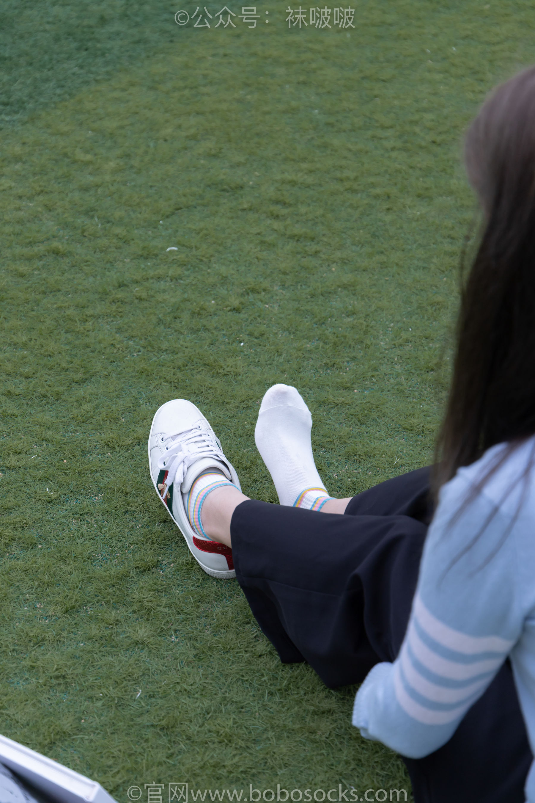 BoBoSocks袜啵啵 No.021 泡芙-板鞋、白棉袜、裸足