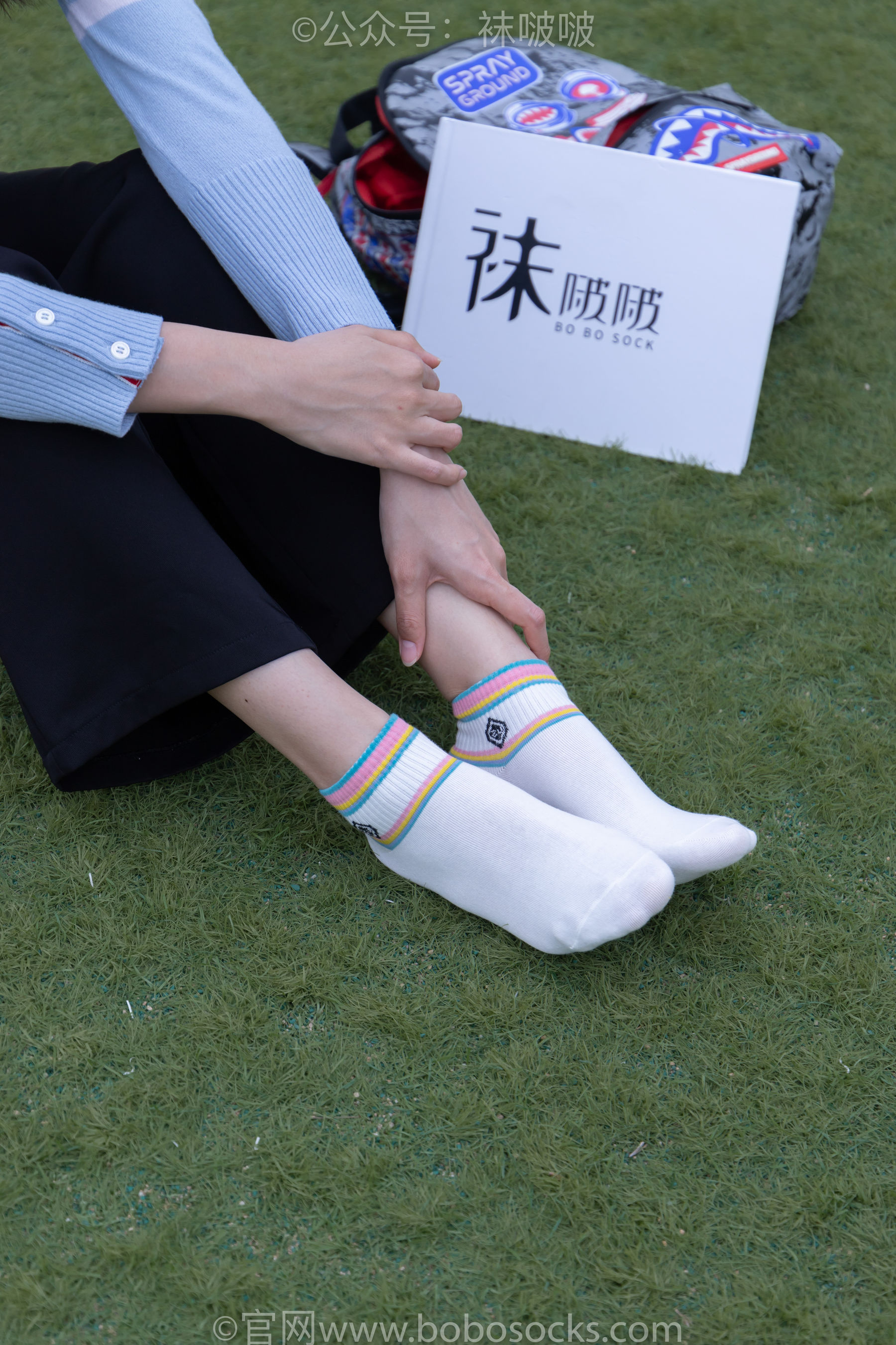 BoBoSocks袜啵啵 No.021 泡芙-板鞋、白棉袜、裸足