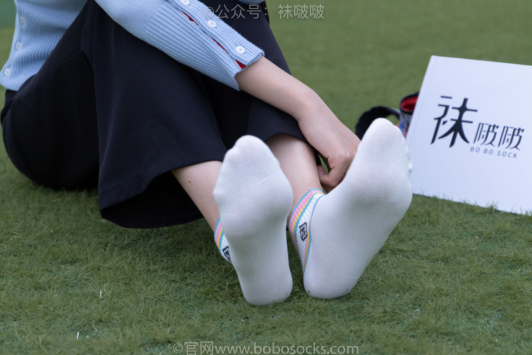 BoBoSocks袜啵啵 No.021 泡芙-板鞋、白棉袜、裸足