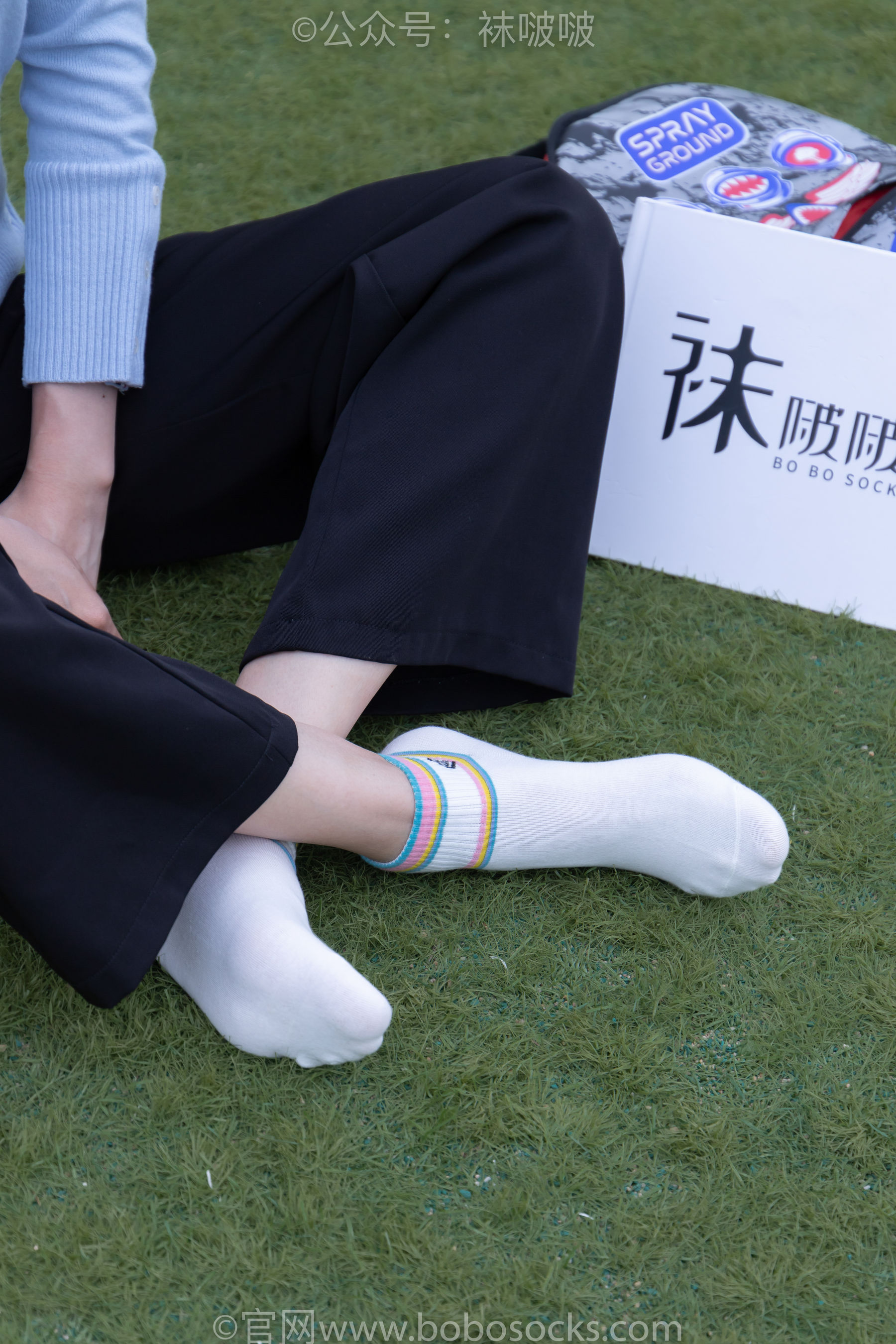 BoBoSocks袜啵啵 No.021 泡芙-板鞋、白棉袜、裸足