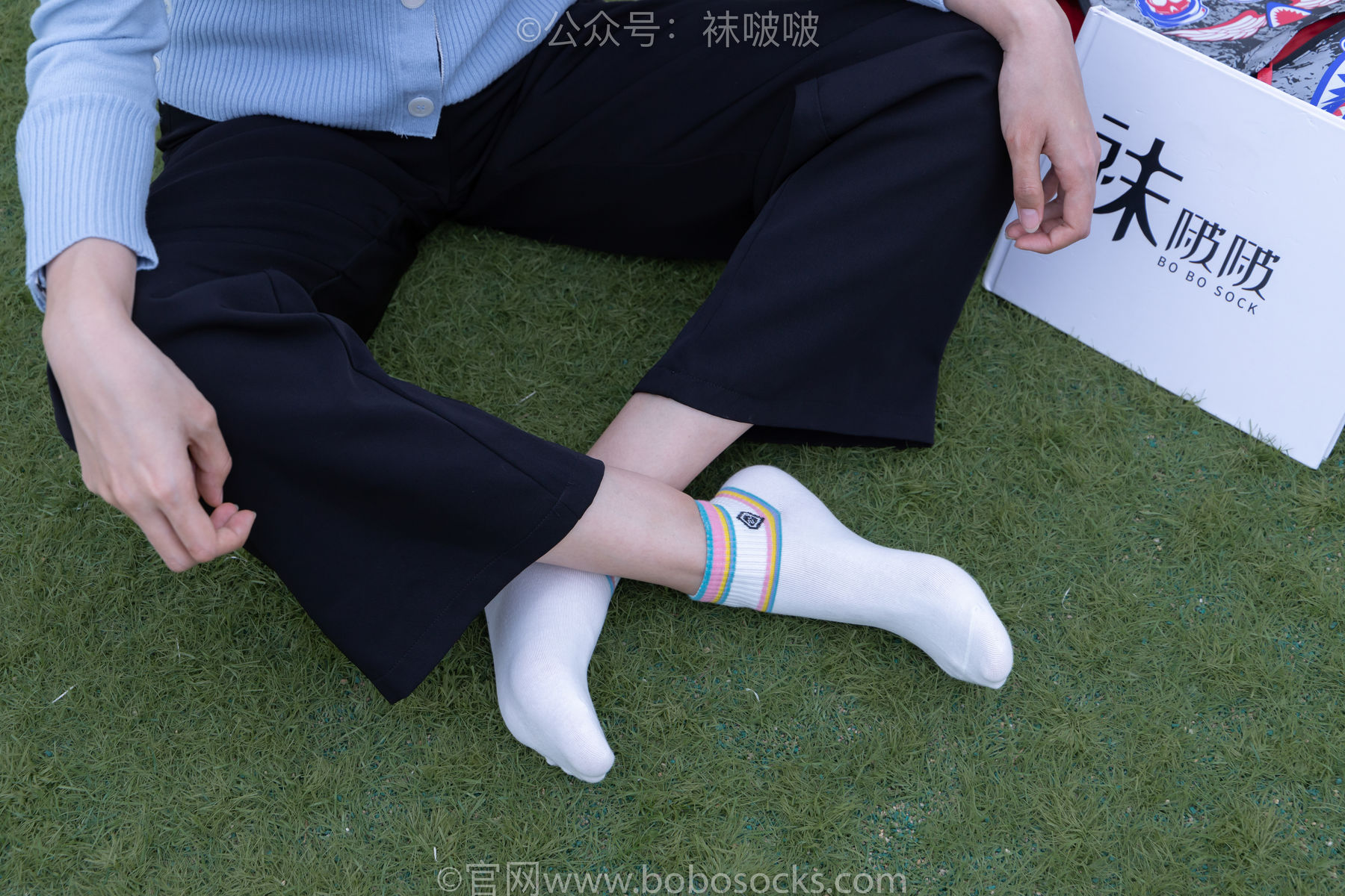 BoBoSocks袜啵啵 No.021 泡芙-板鞋、白棉袜、裸足