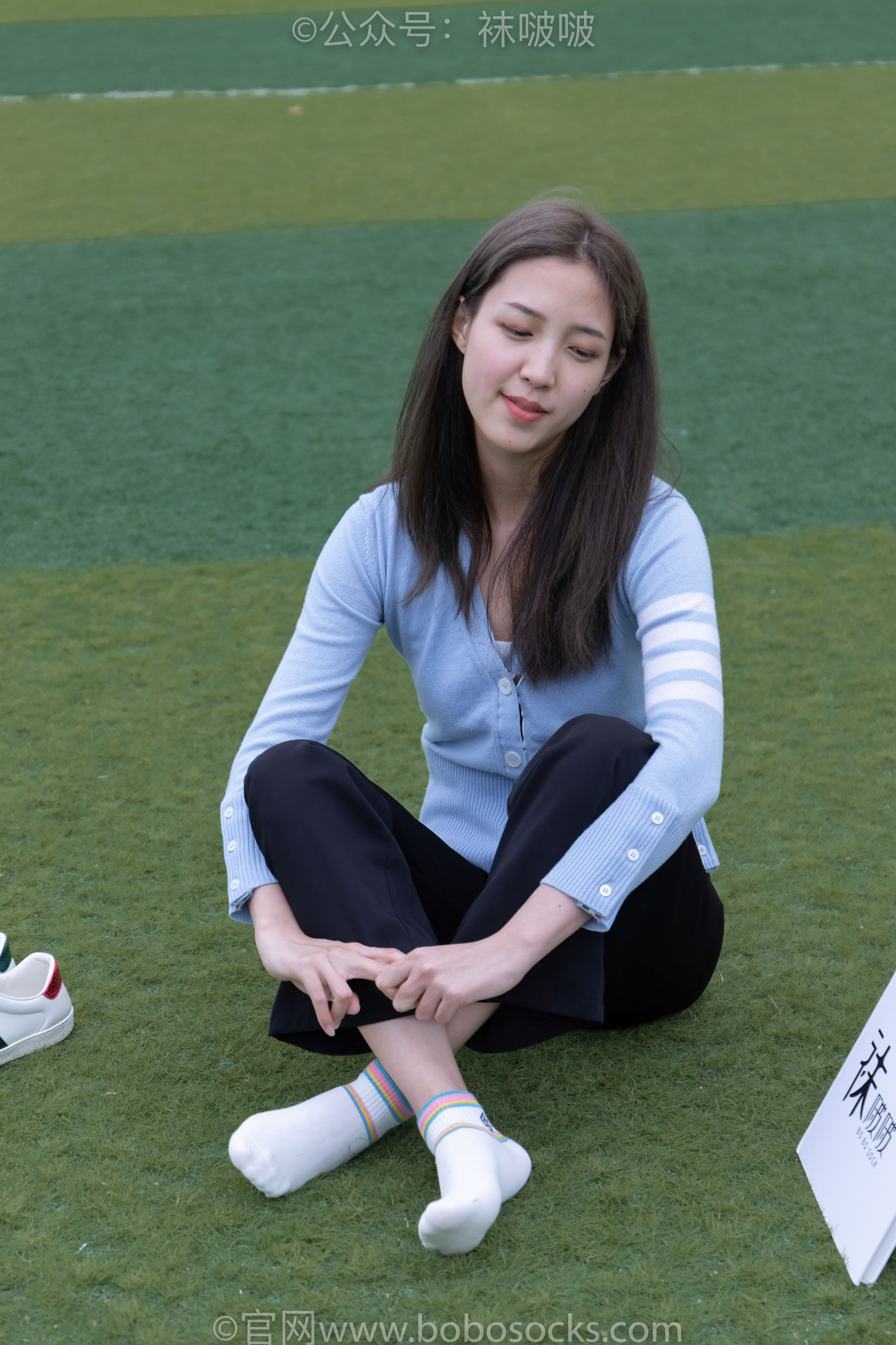 BoBoSocks袜啵啵 No.021 泡芙-板鞋、白棉袜、裸足