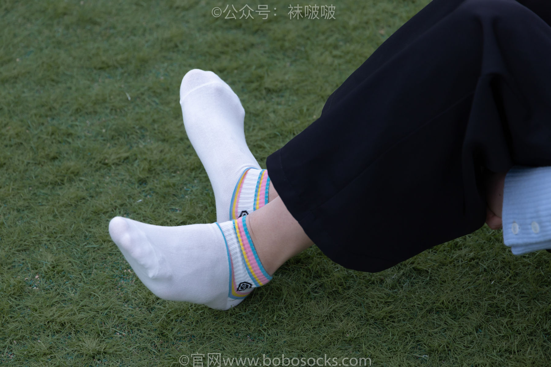 BoBoSocks袜啵啵 No.021 泡芙-板鞋、白棉袜、裸足