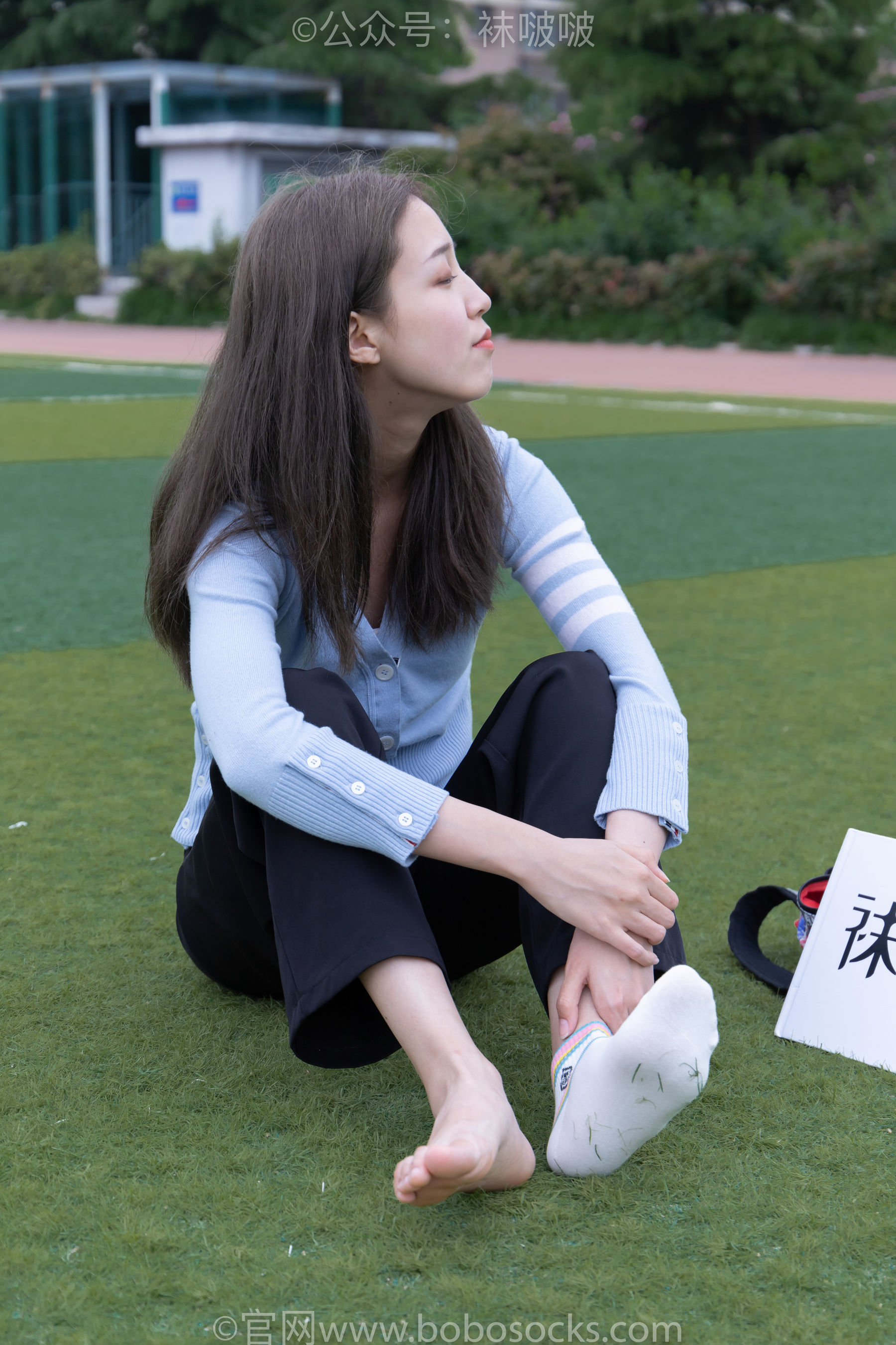 BoBoSocks袜啵啵 No.021 泡芙-板鞋、白棉袜、裸足