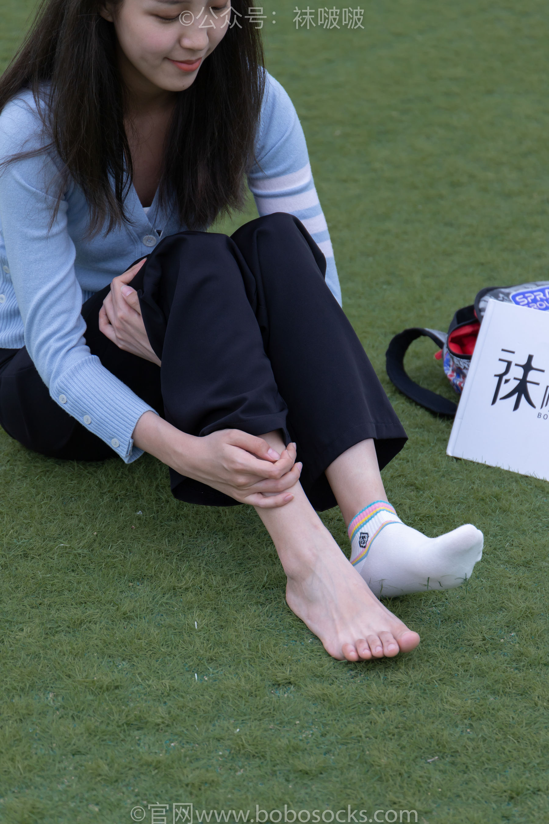 BoBoSocks袜啵啵 No.021 泡芙-板鞋、白棉袜、裸足
