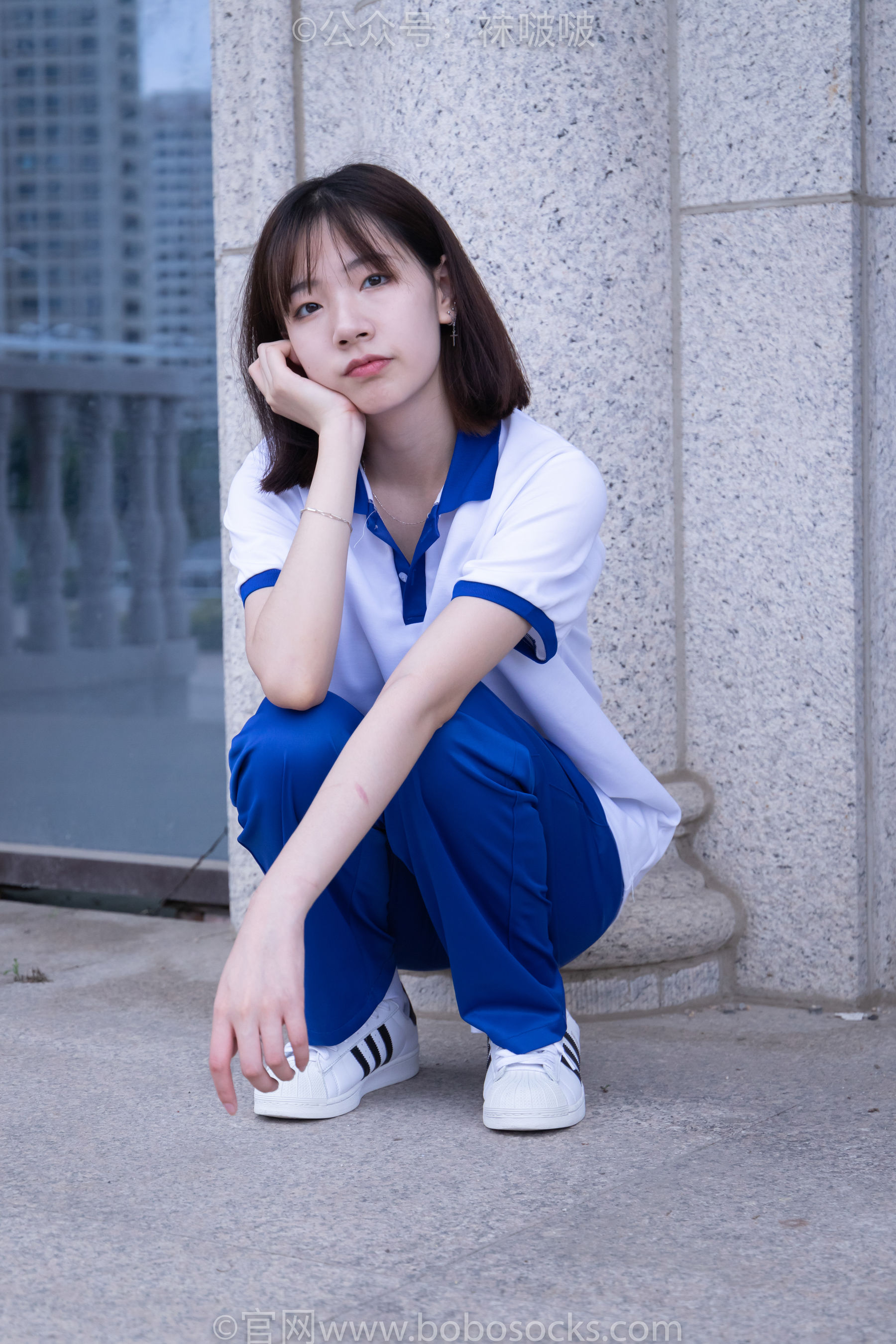 BoBoSocks袜啵啵 No.022 小甜豆-校服、贝壳头、白棉袜、肉丝