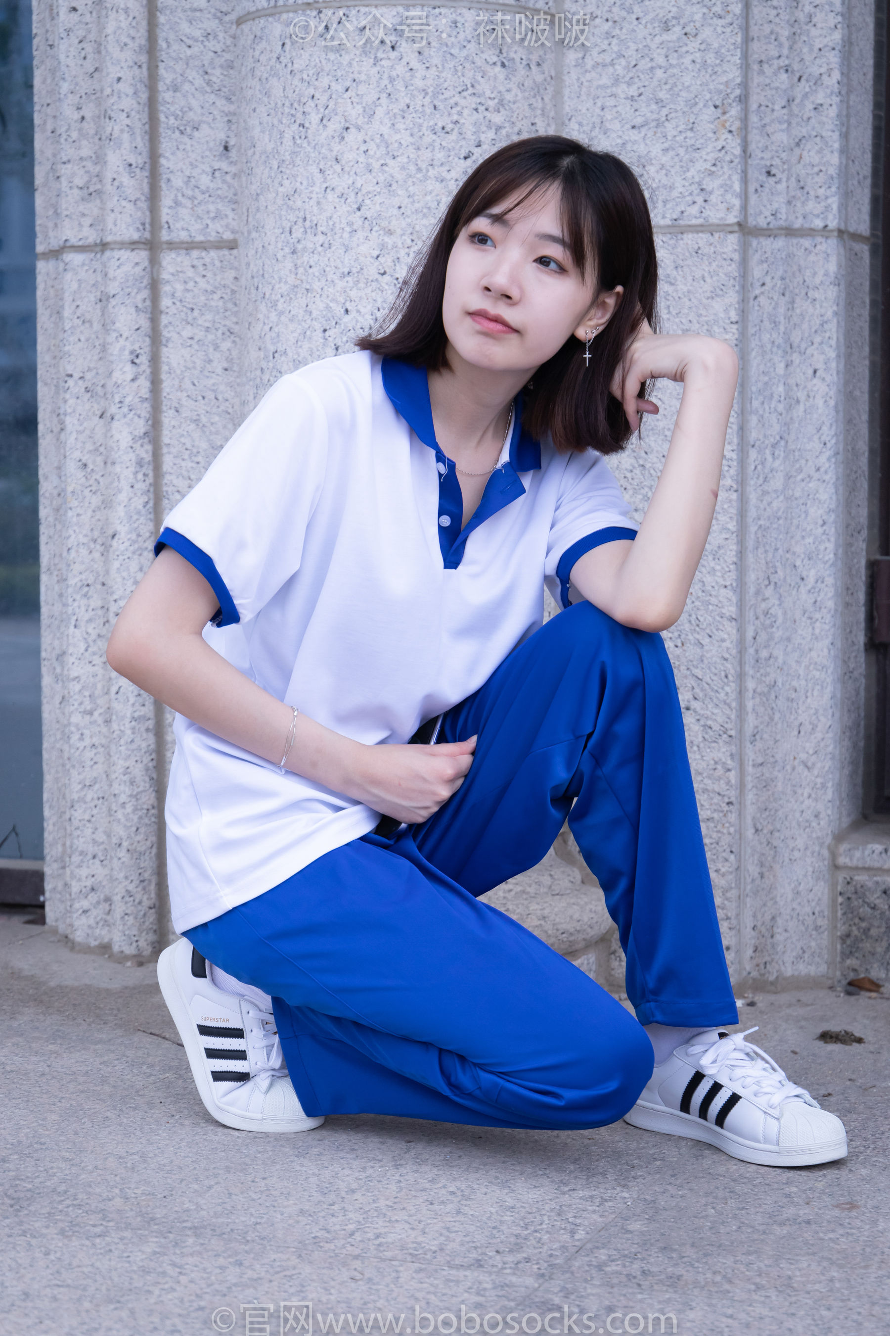 BoBoSocks袜啵啵 No.022 小甜豆-校服、贝壳头、白棉袜、肉丝