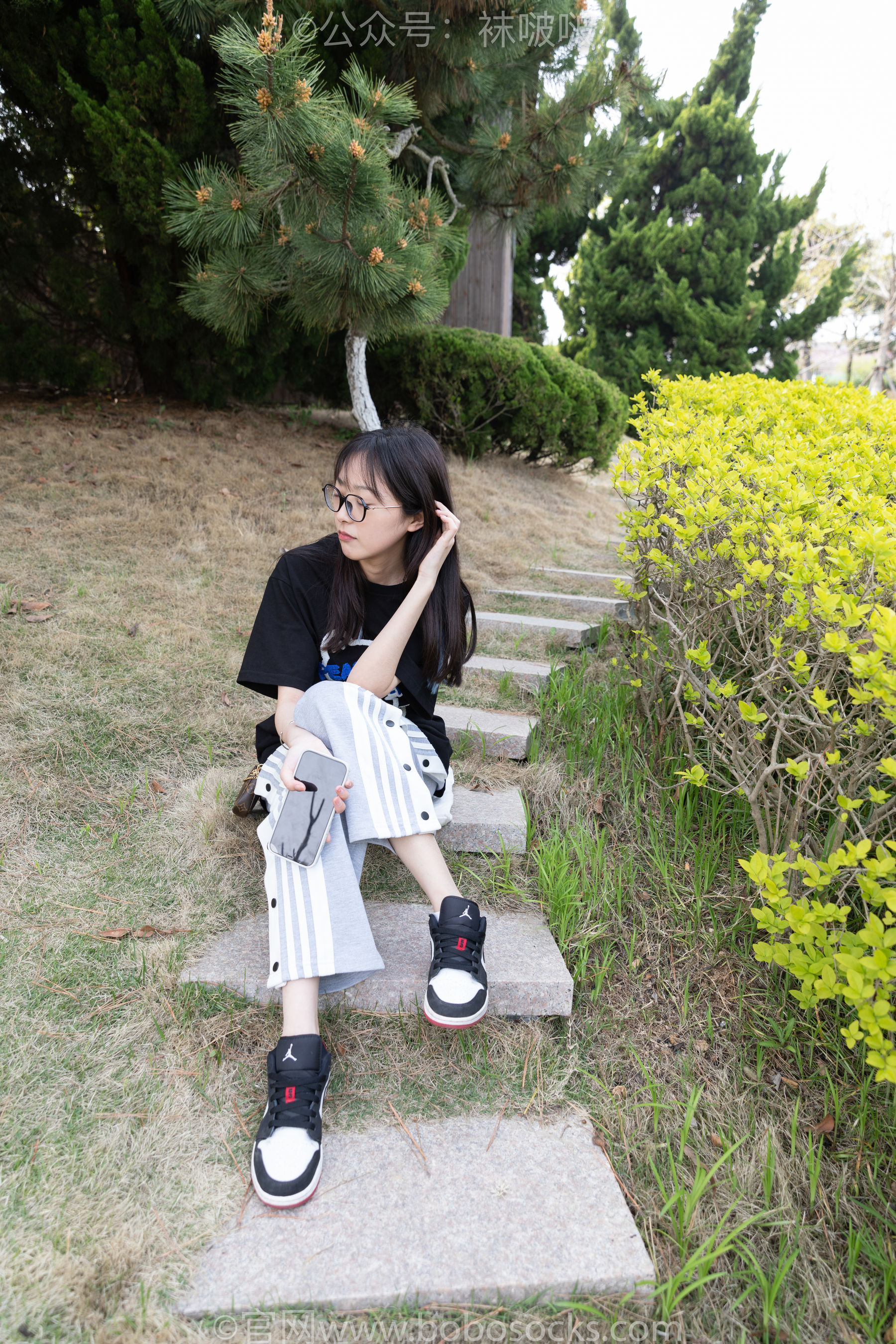 BoBoSocks袜啵啵 No.023 稚予-AJ、白色短棉袜、裸足