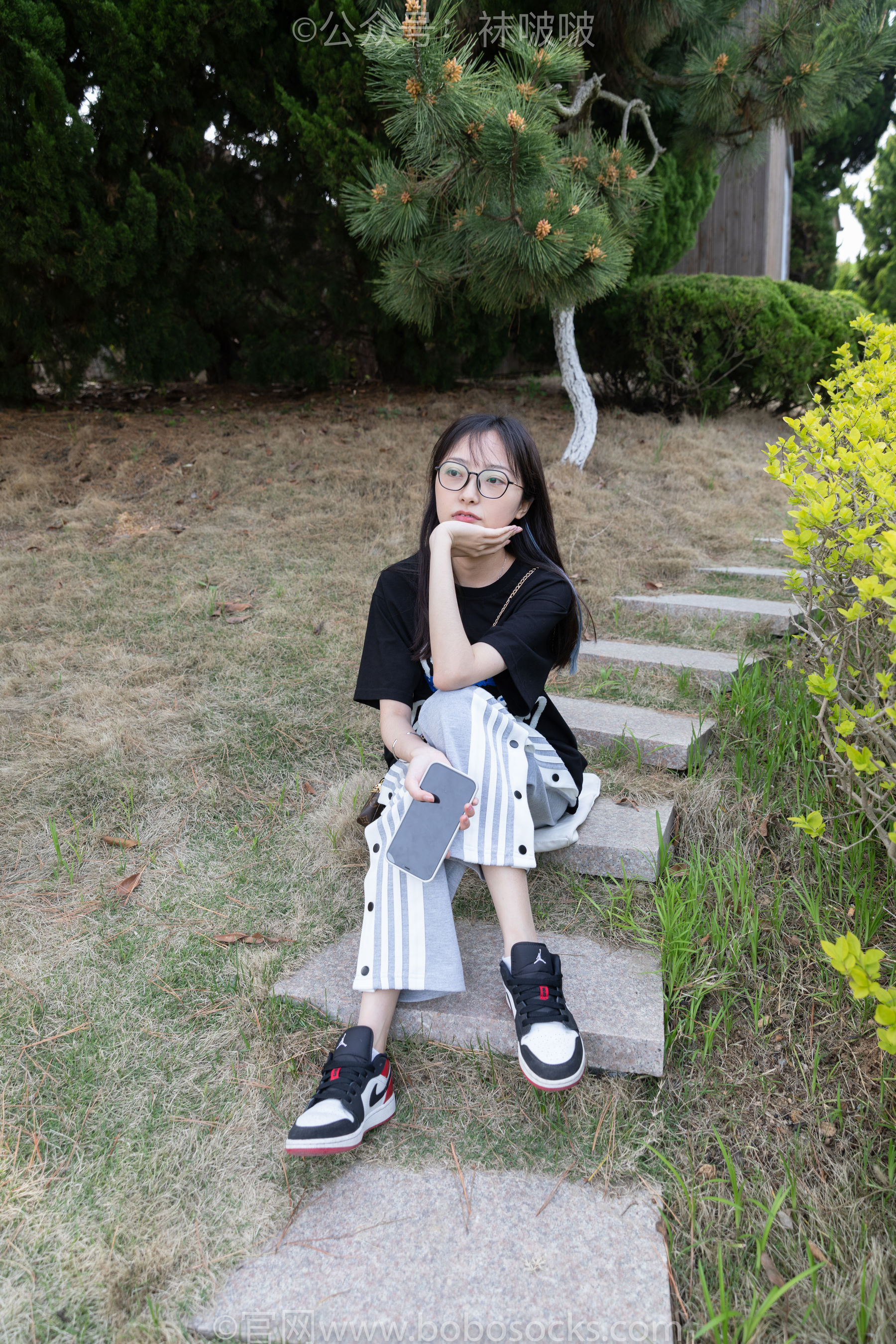BoBoSocks袜啵啵 No.023 稚予-AJ、白色短棉袜、裸足
