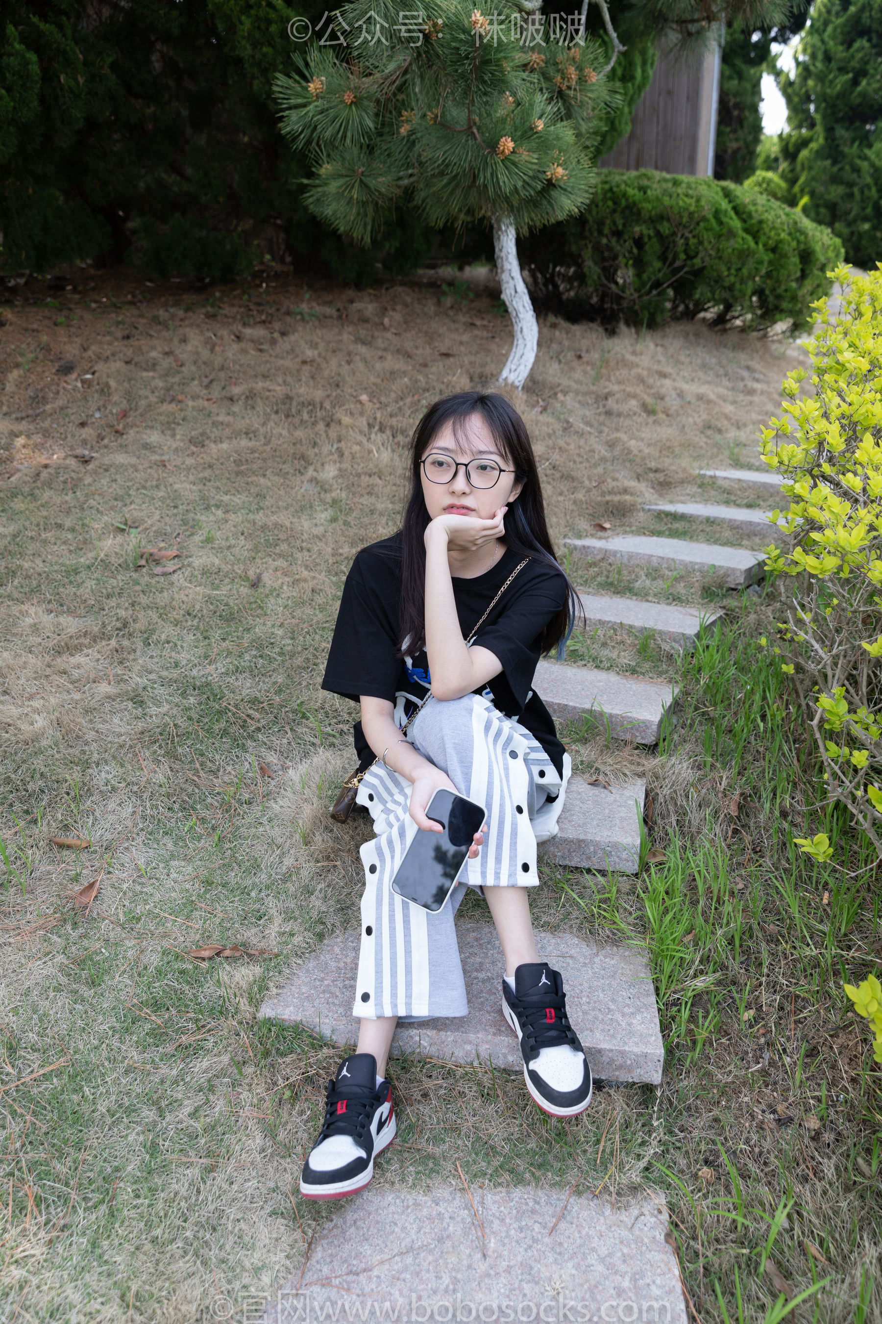 BoBoSocks袜啵啵 No.023 稚予-AJ、白色短棉袜、裸足