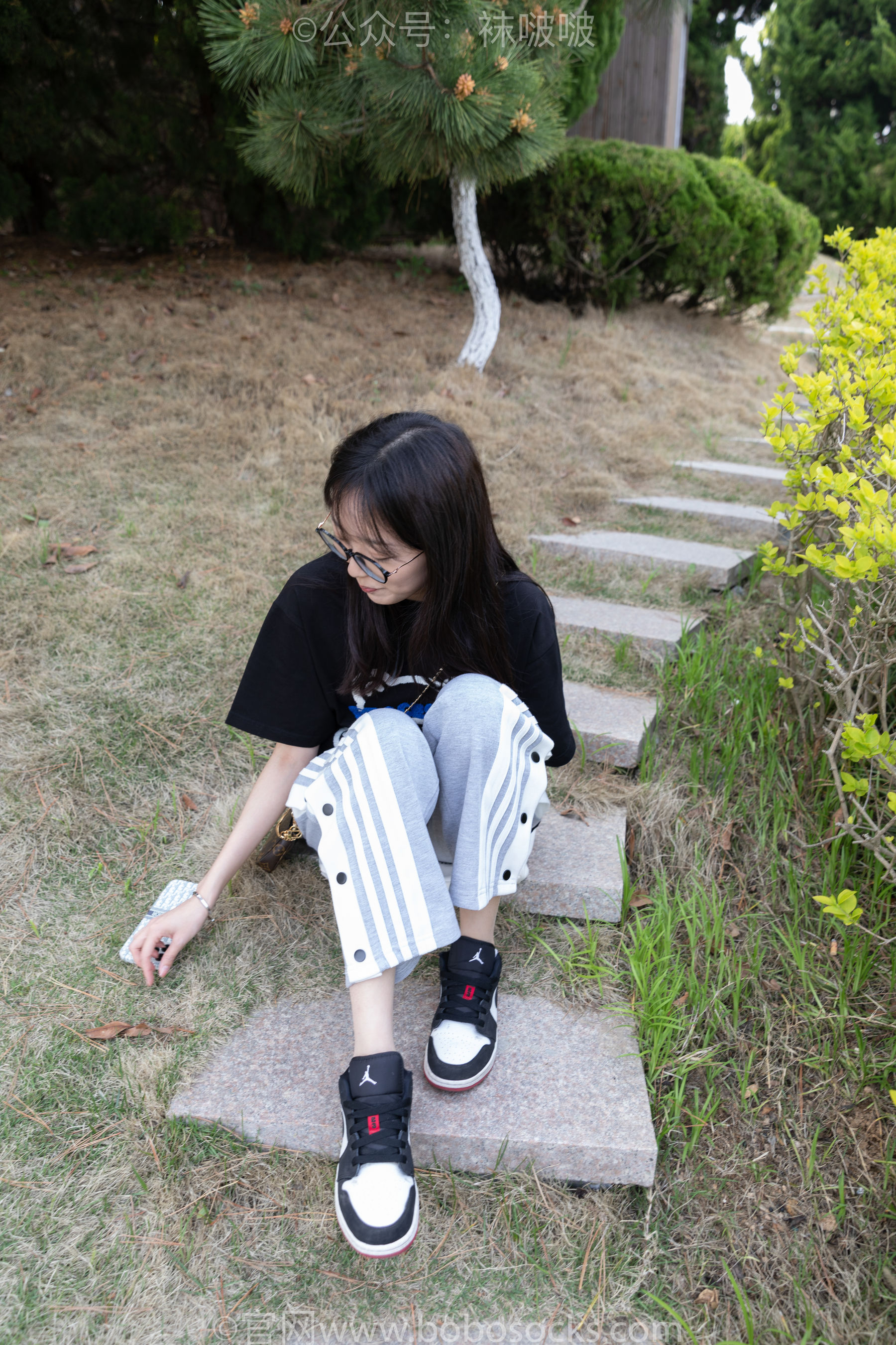 BoBoSocks袜啵啵 No.023 稚予-AJ、白色短棉袜、裸足