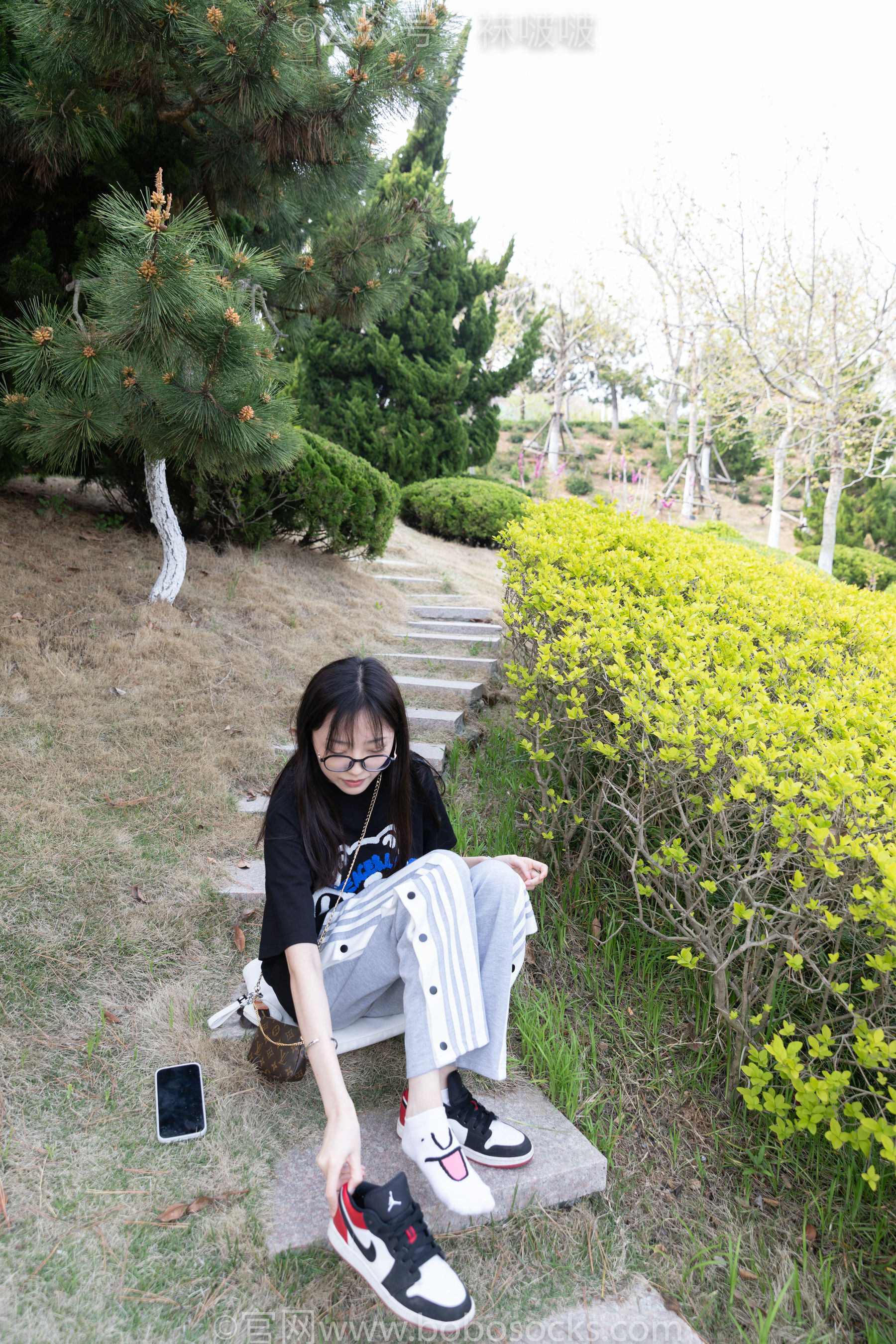 BoBoSocks袜啵啵 No.023 稚予-AJ、白色短棉袜、裸足
