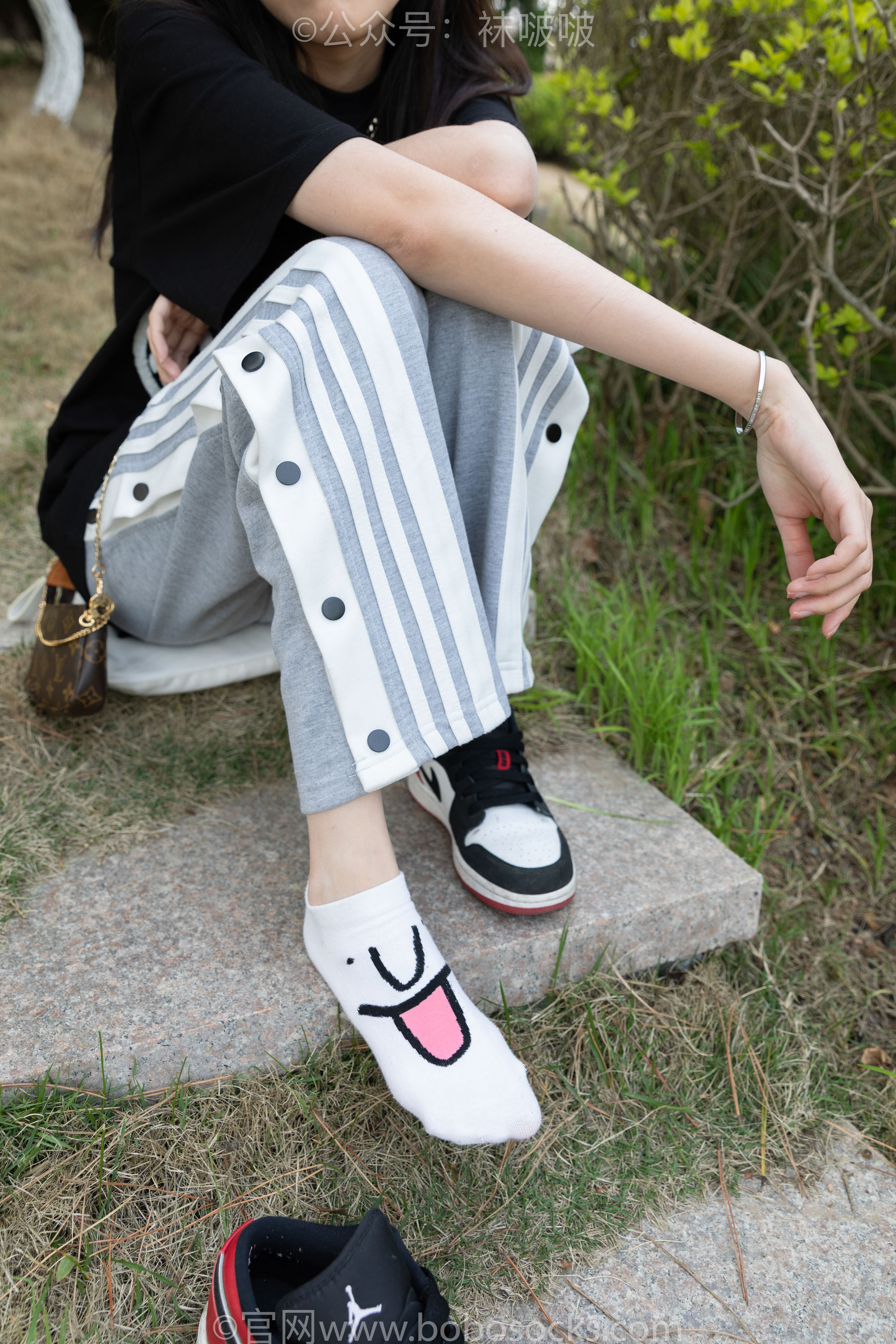 BoBoSocks袜啵啵 No.023 稚予-AJ、白色短棉袜、裸足