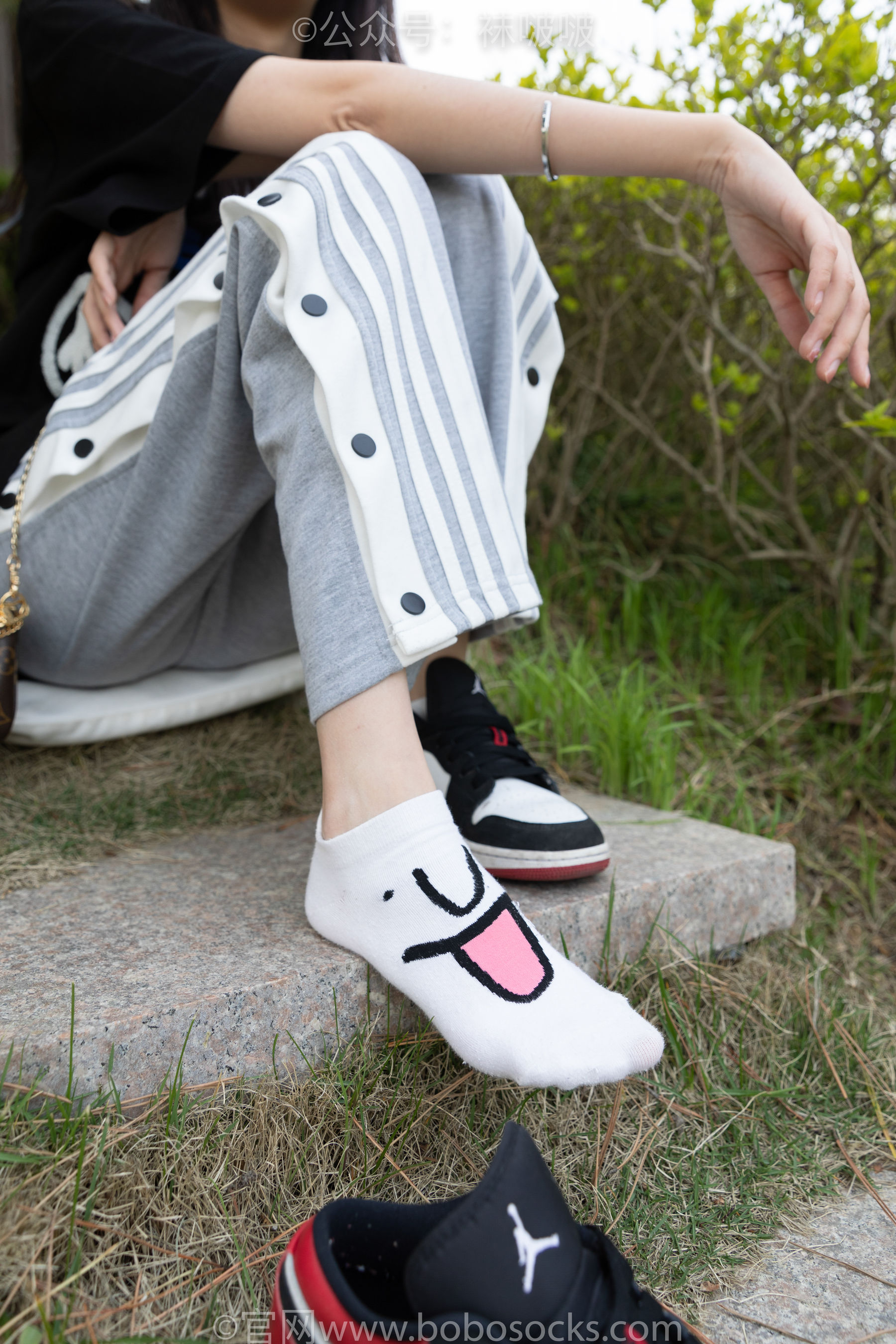 BoBoSocks袜啵啵 No.023 稚予-AJ、白色短棉袜、裸足