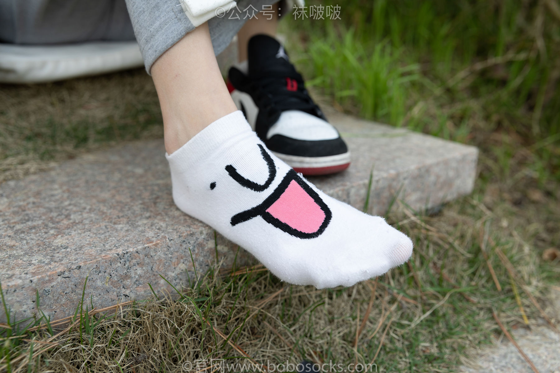BoBoSocks袜啵啵 No.023 稚予-AJ、白色短棉袜、裸足