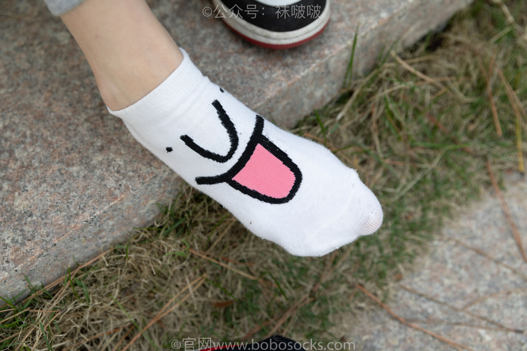 BoBoSocks袜啵啵 No.023 稚予-AJ、白色短棉袜、裸足