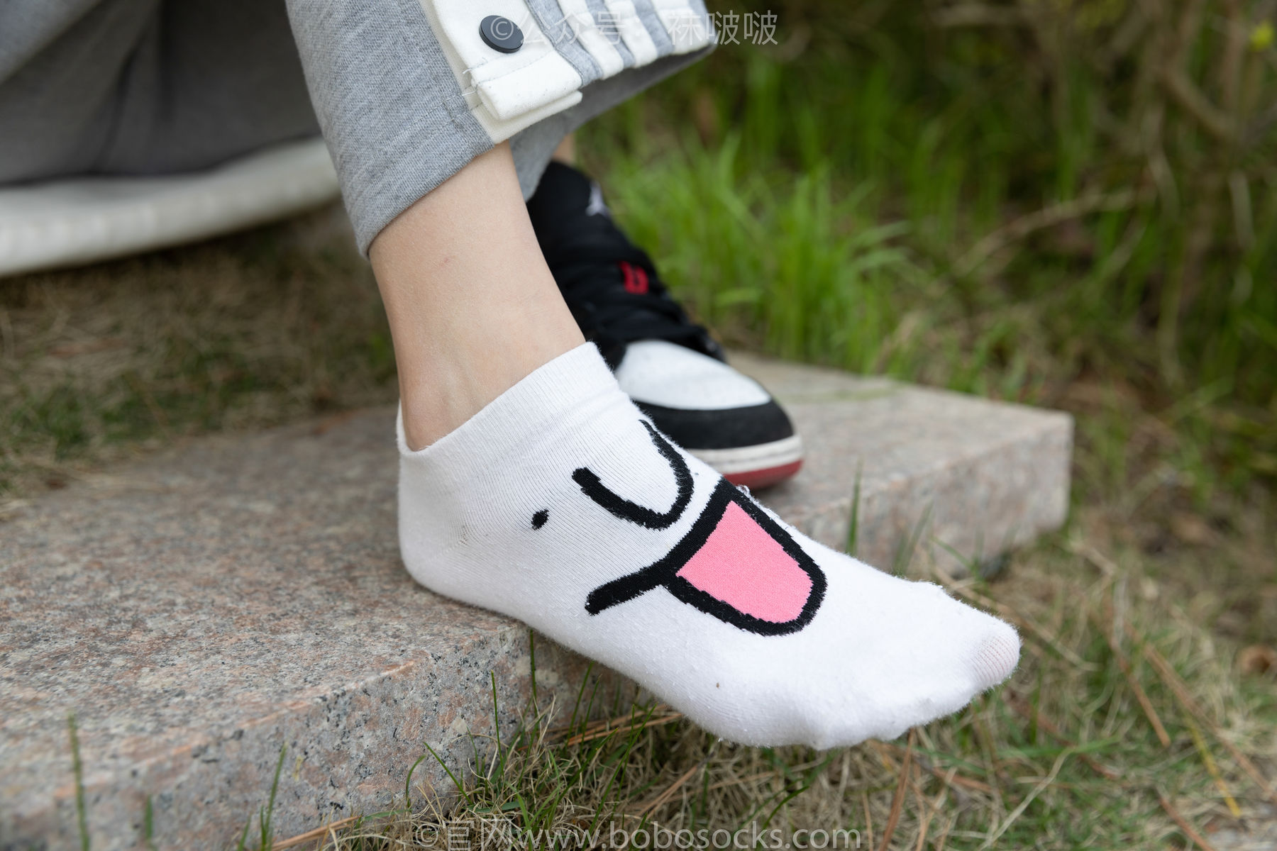 BoBoSocks袜啵啵 No.023 稚予-AJ、白色短棉袜、裸足