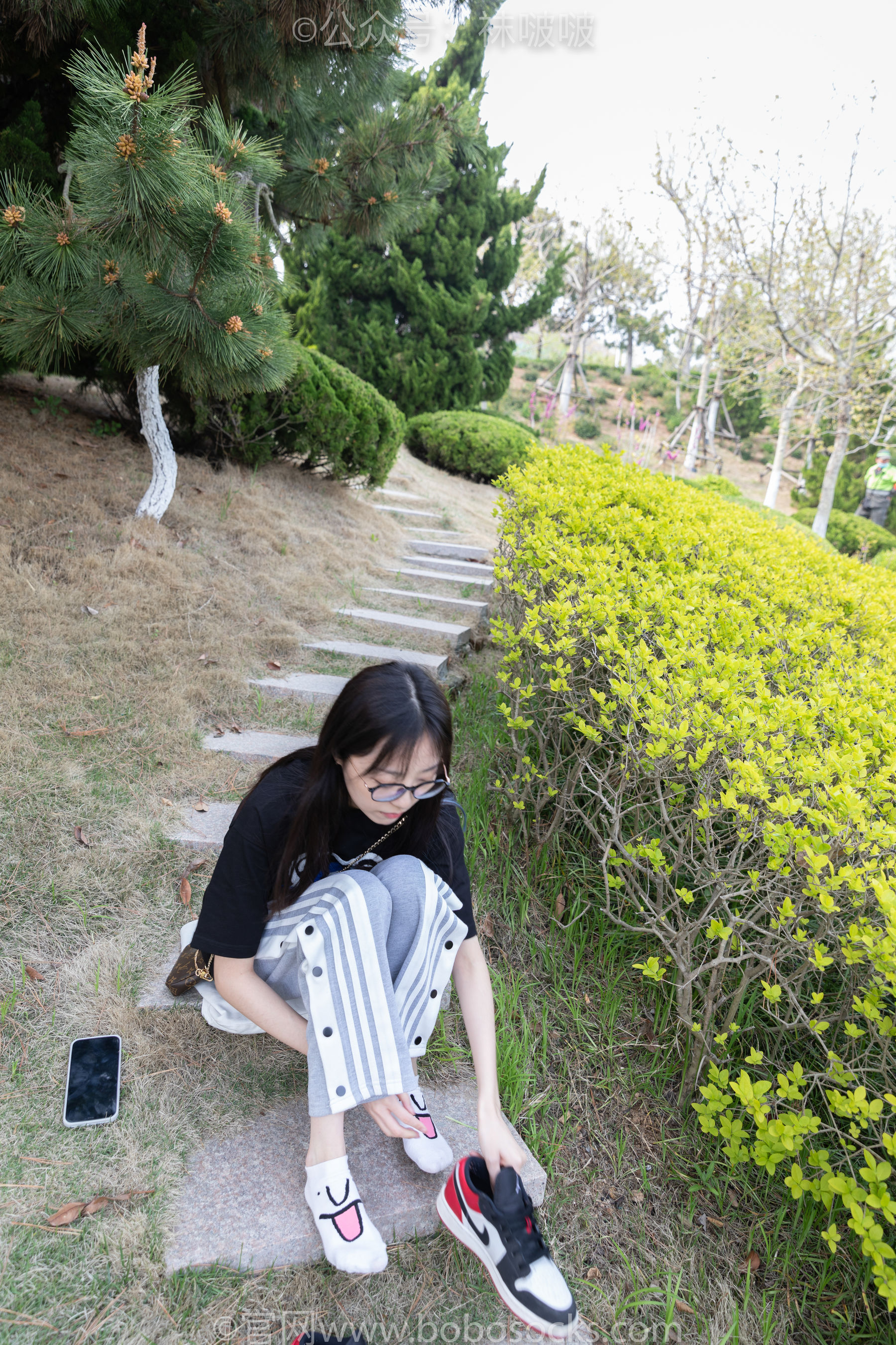BoBoSocks袜啵啵 No.023 稚予-AJ、白色短棉袜、裸足