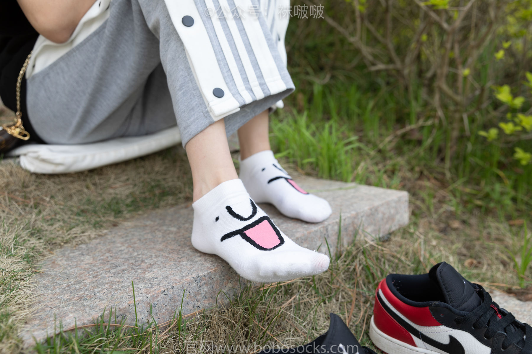 BoBoSocks袜啵啵 No.023 稚予-AJ、白色短棉袜、裸足