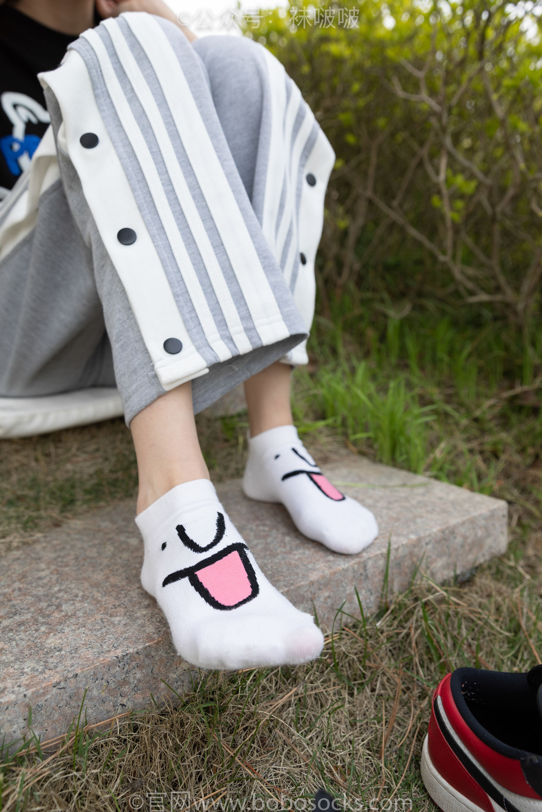 BoBoSocks袜啵啵 No.023 稚予-AJ、白色短棉袜、裸足
